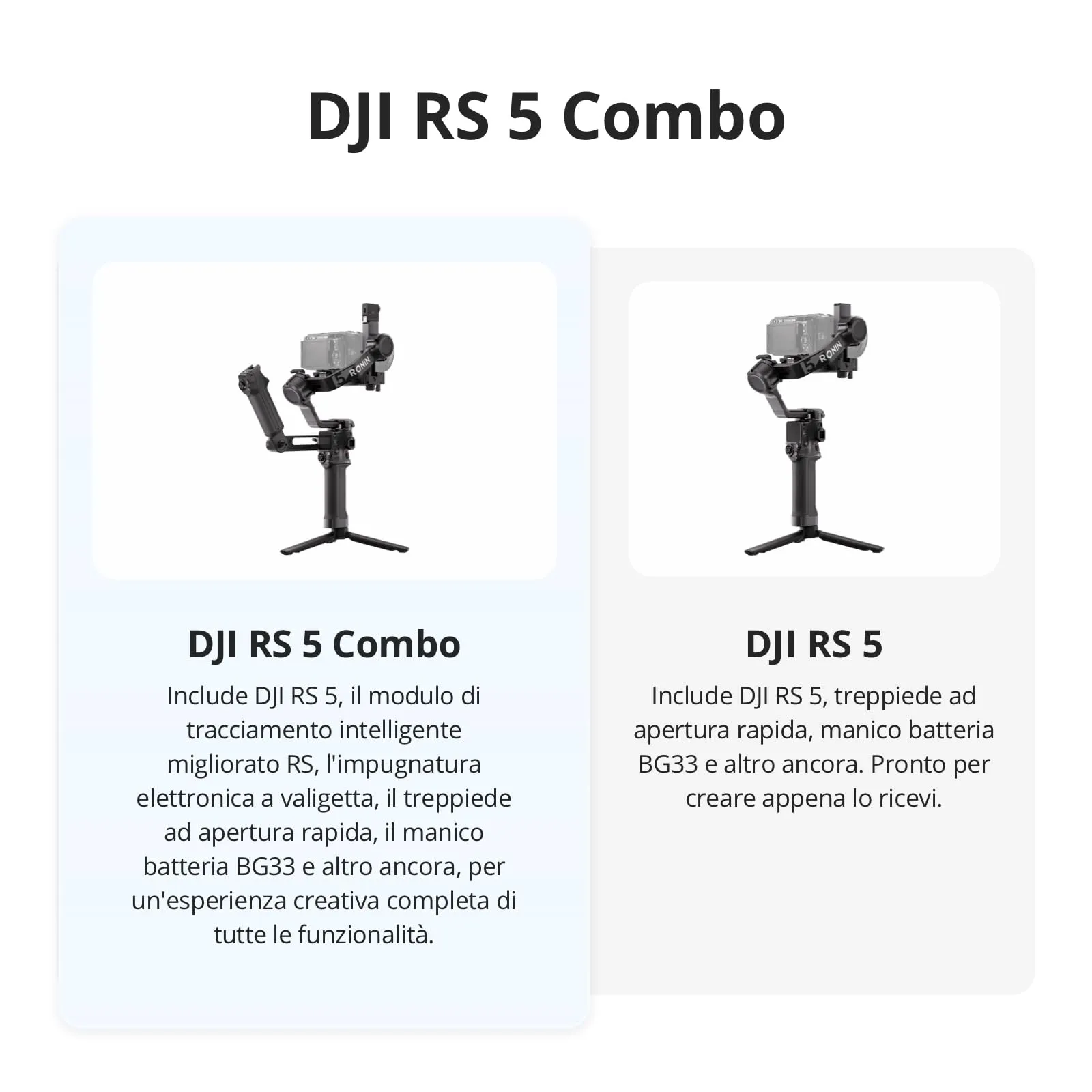 DJI RS 5 Combo Stabilizzatore per Fotocamera - immagine 2