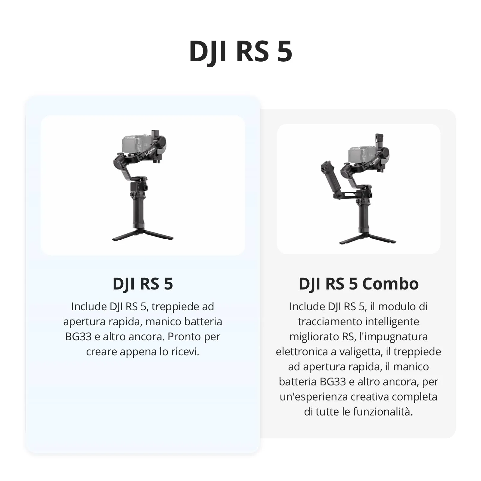 DJI RS 5 Stabilizzatore per Fotocamera Canon Sony Nikon Fujifilm - immagine 2