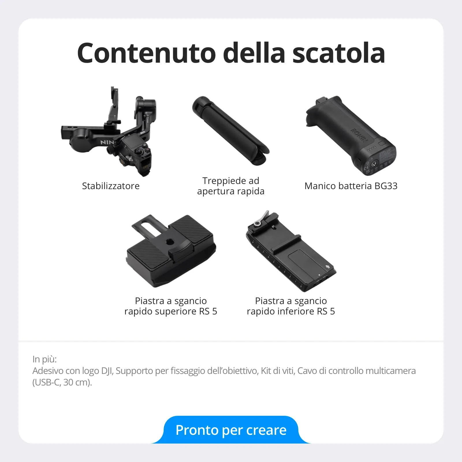 DJI RS 5 Stabilizzatore per Fotocamera Canon Sony Nikon Fujifilm - immagine 9