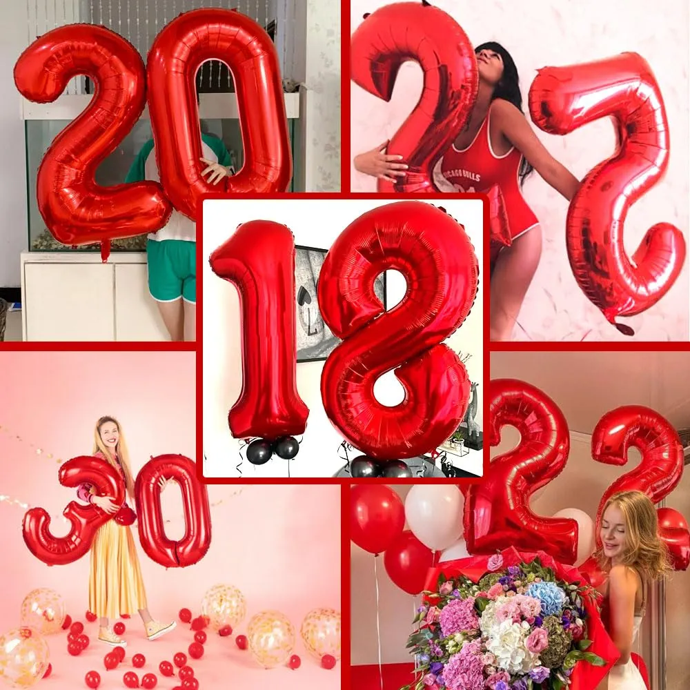 Jonami Palloncino Numero 7 Rosso Metallizzato 100 cm - immagine 6