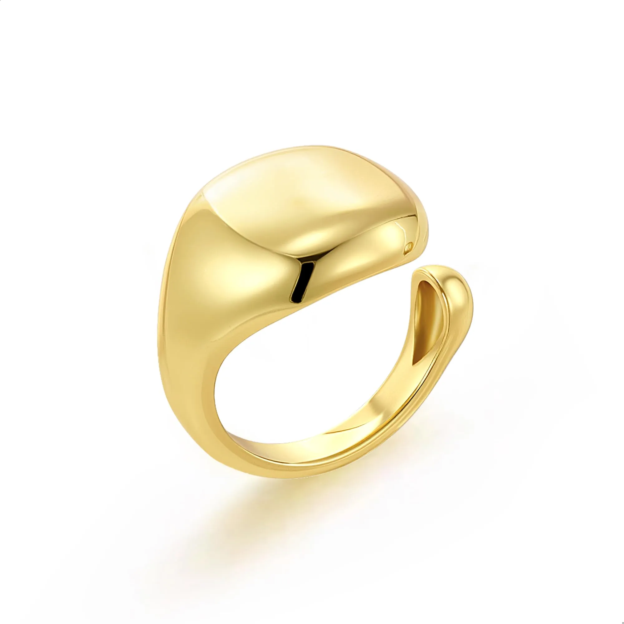 ALEXCRAFT Anelli Oro Chunky a Goccia Regolabili per Donna e Uomo, Placcato 14k Oro - immagine 1