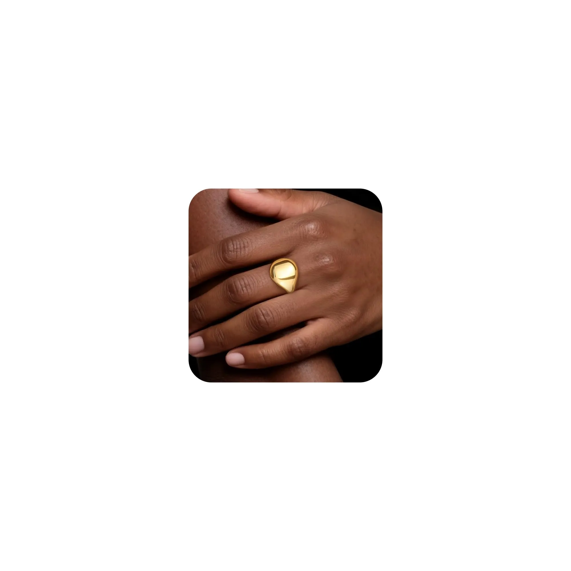 ALEXCRAFT Anelli Oro Chunky a Goccia Regolabili per Donna e Uomo, Placcato 14k Oro - immagine 2