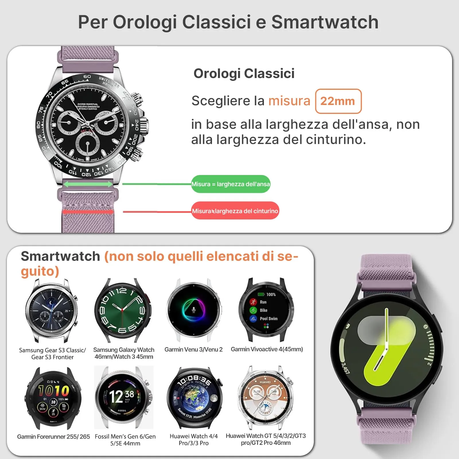 Fullmosa 22mm Cinturino Orologio in Nylon Impermeabile a Sgancio Rapido - immagine 4
