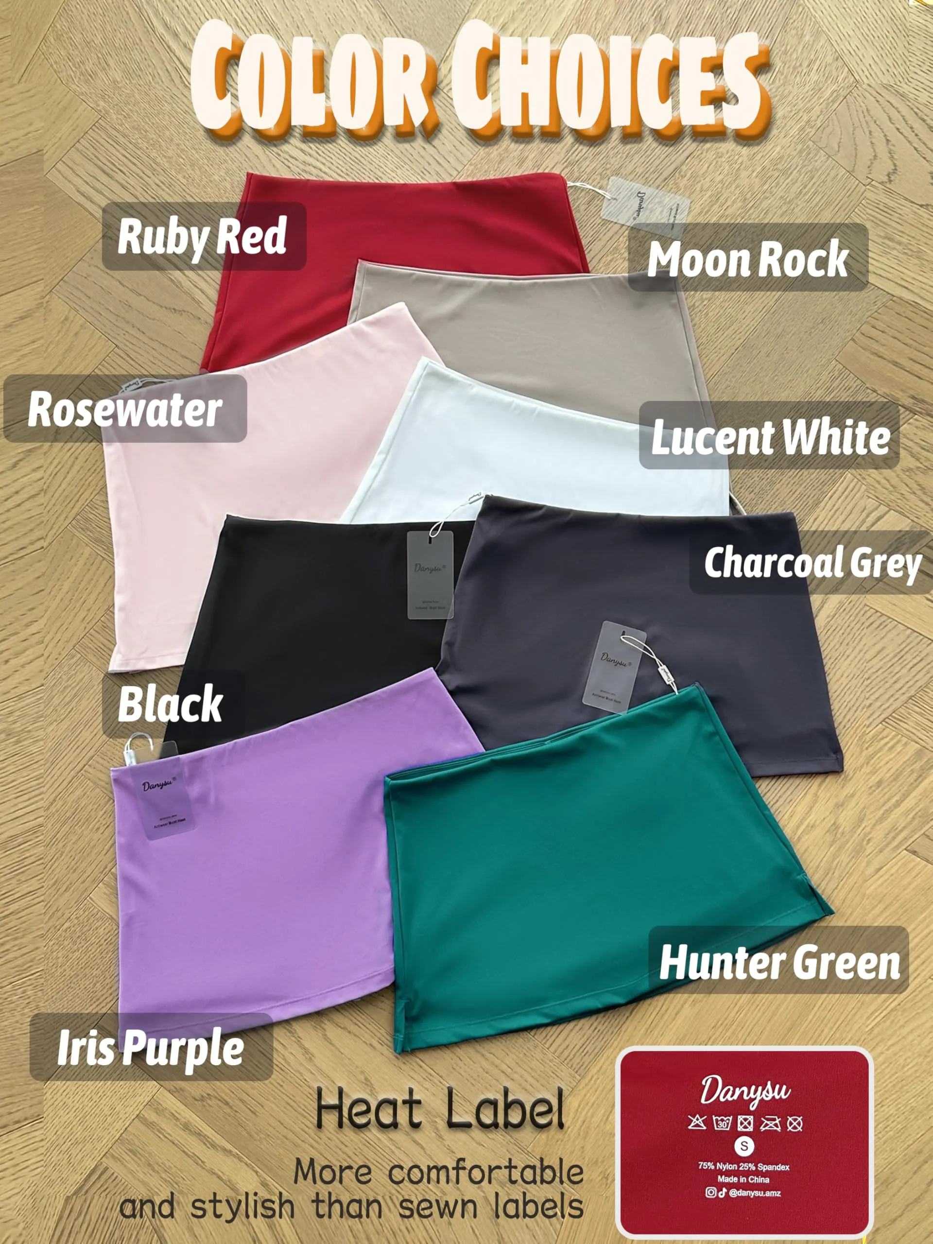 Danysu Mini Skorts a Vita Bassa con Pantaloncini e Spacco Laterale, Nero, M - immagine 3