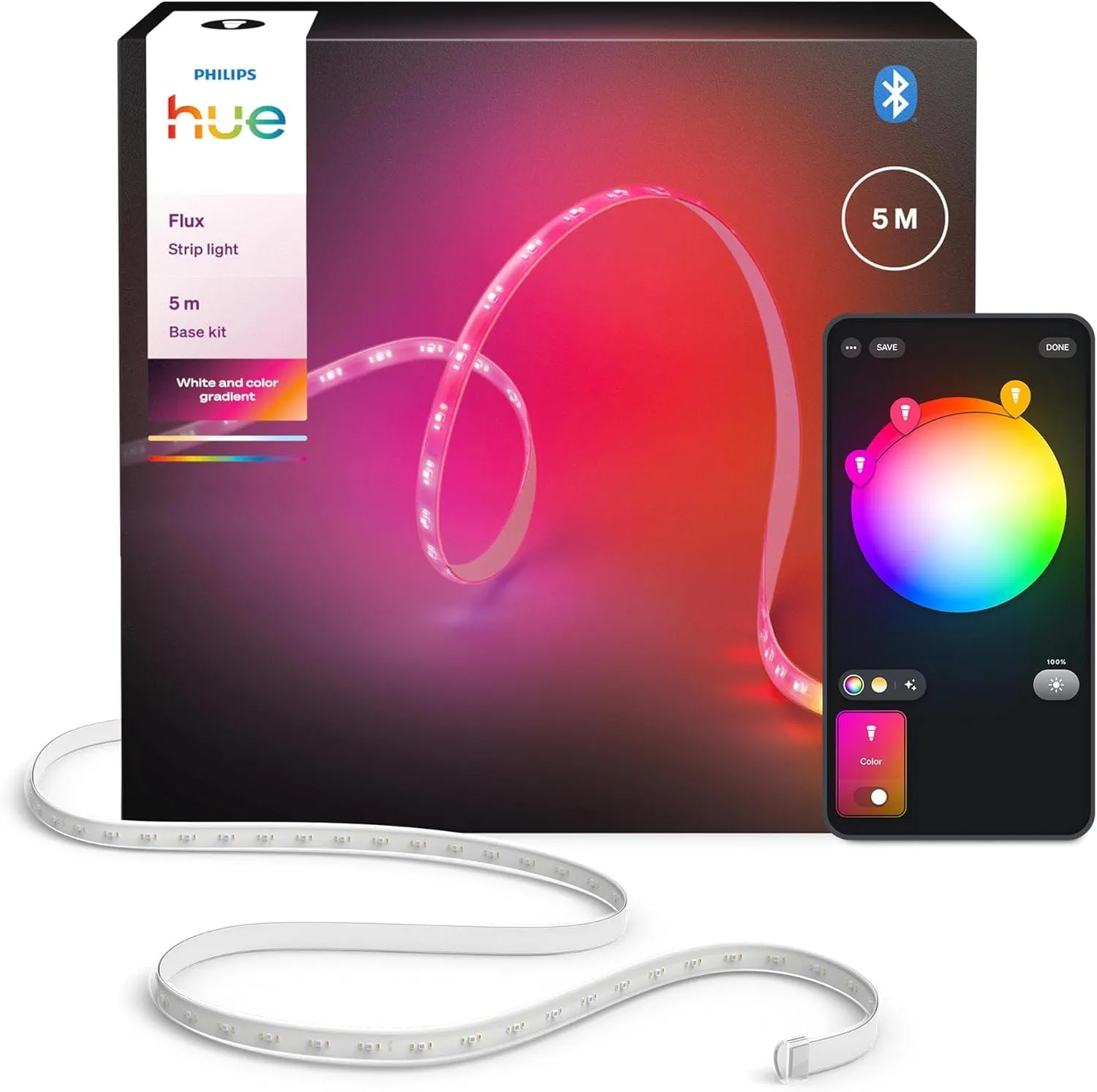 Philips Hue Flux Strisce LED smart per interni, 5m - immagine 1