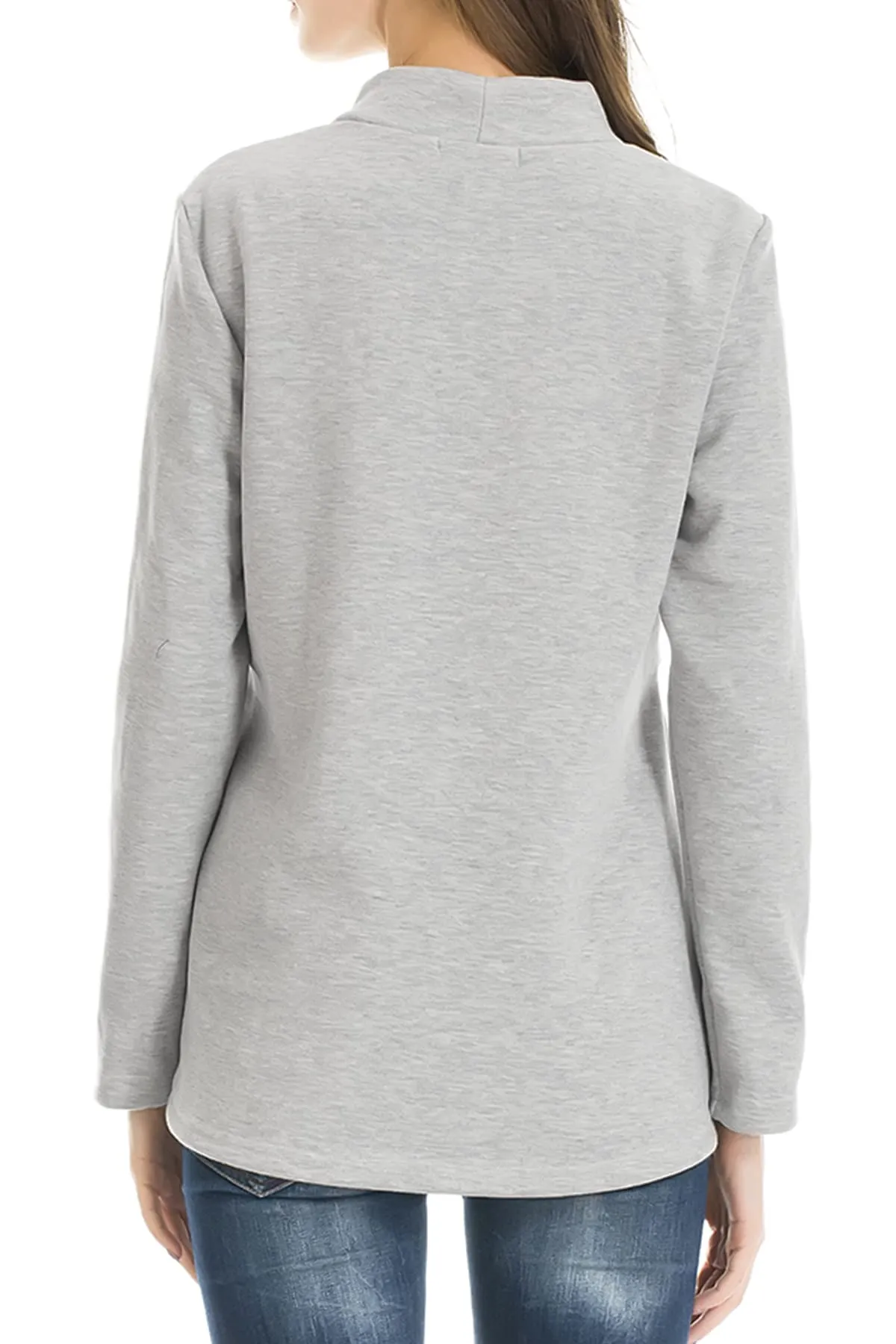 Smallshow Abbigliamento da Allattamento Invernale a Manica Lunga da Donna, S, Grigio Chiaro - immagine 3