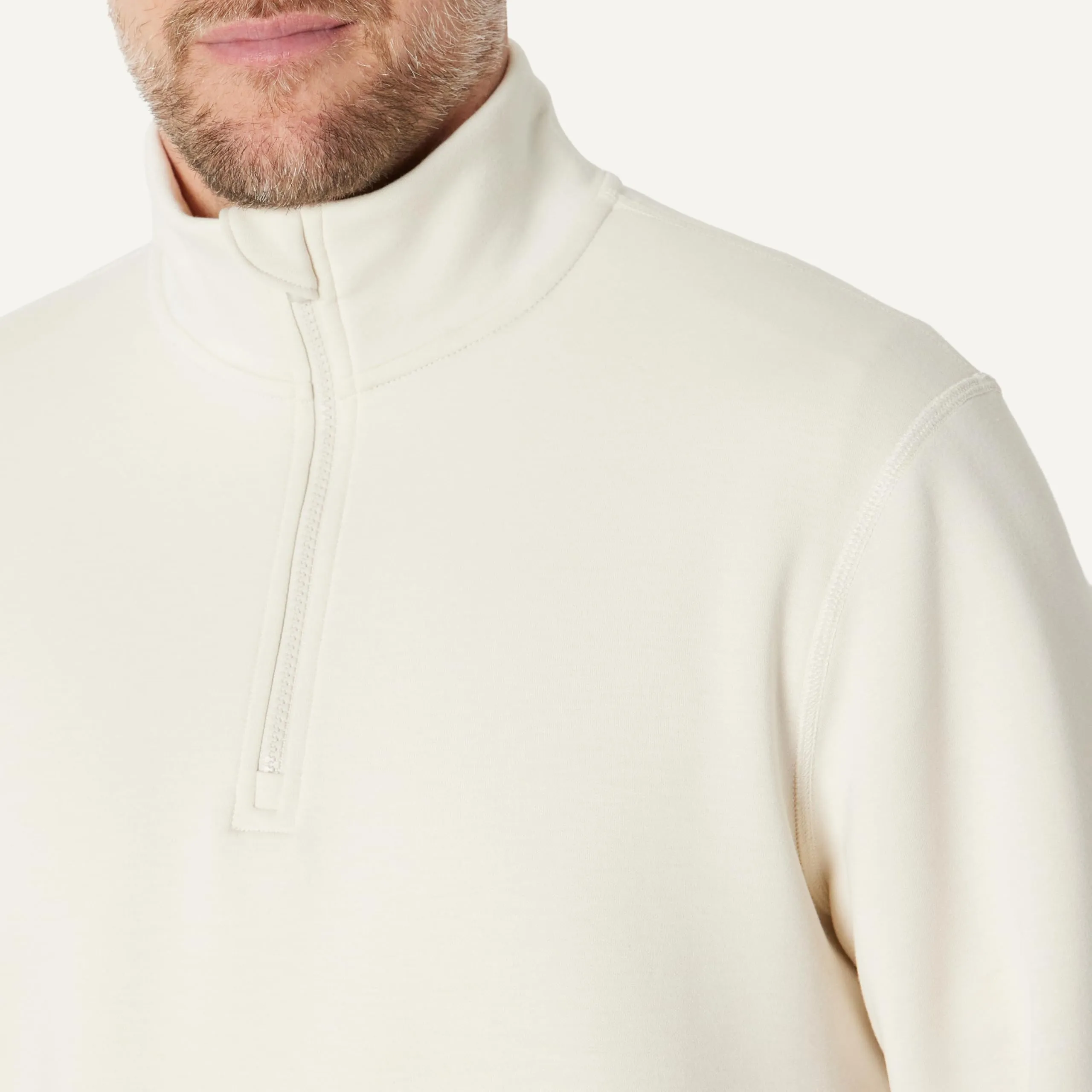 Amazon Essentials Active Felpa senza Cappuccio Stile Marinaio con Zip a 1/4 Uomo, Beige Chiaro, XL - immagine 4