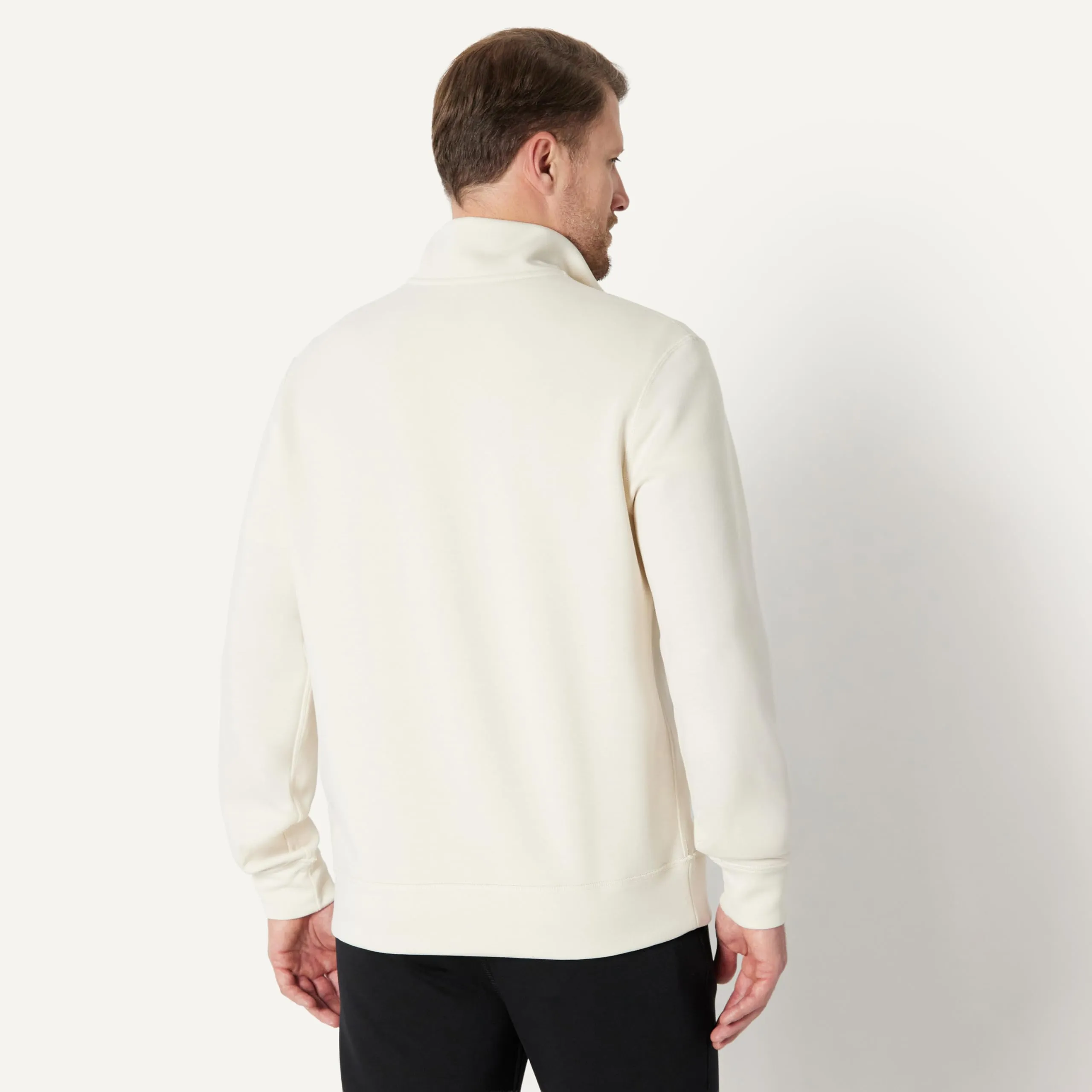 Amazon Essentials Active Felpa senza Cappuccio Stile Marinaio con Zip a 1/4 Uomo, Beige Chiaro, XS - immagine 2