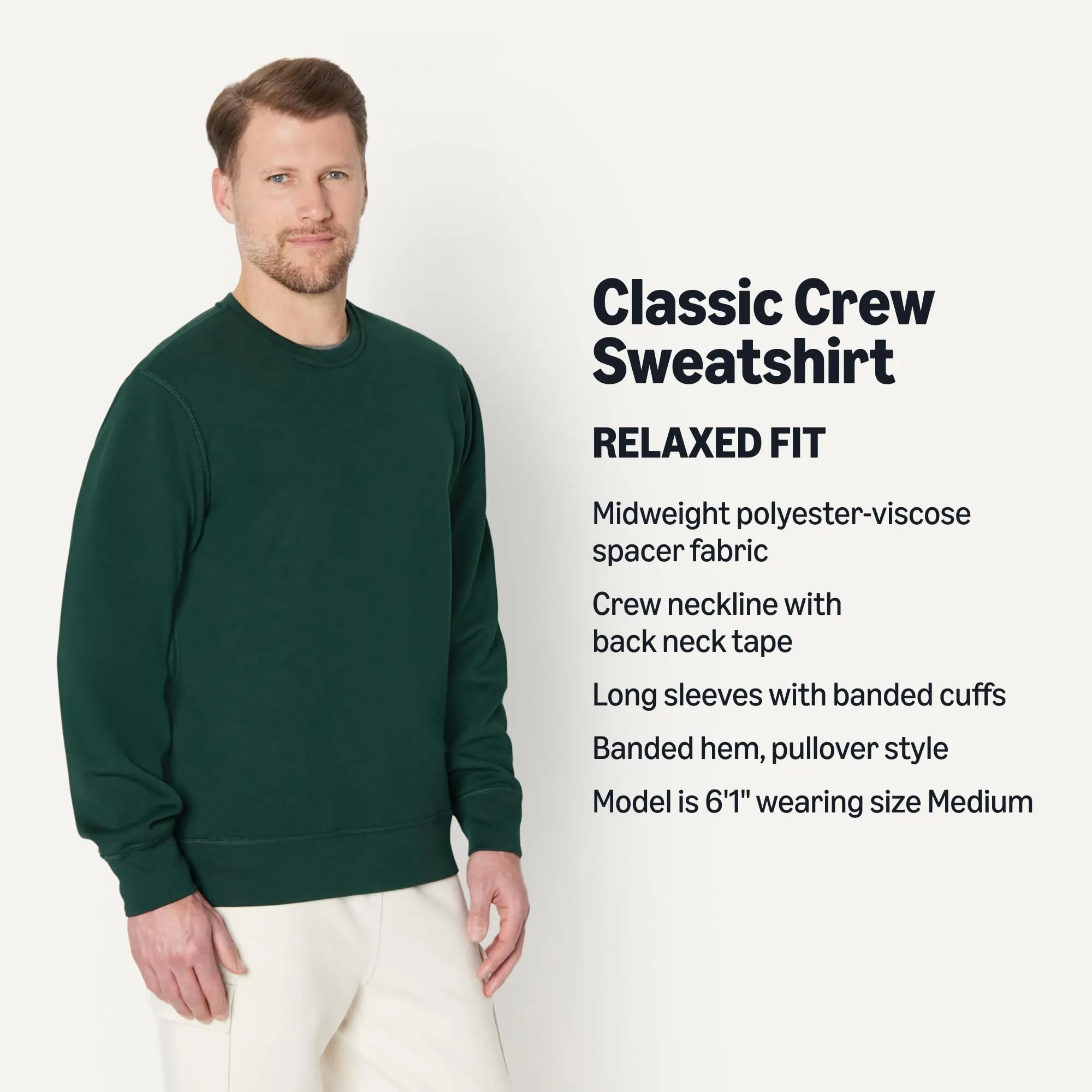 Amazon Essentials Felpa a Girocollo in Tessuto Tecnico Traspirante Uomo, Verde Scuro, M - immagine 4