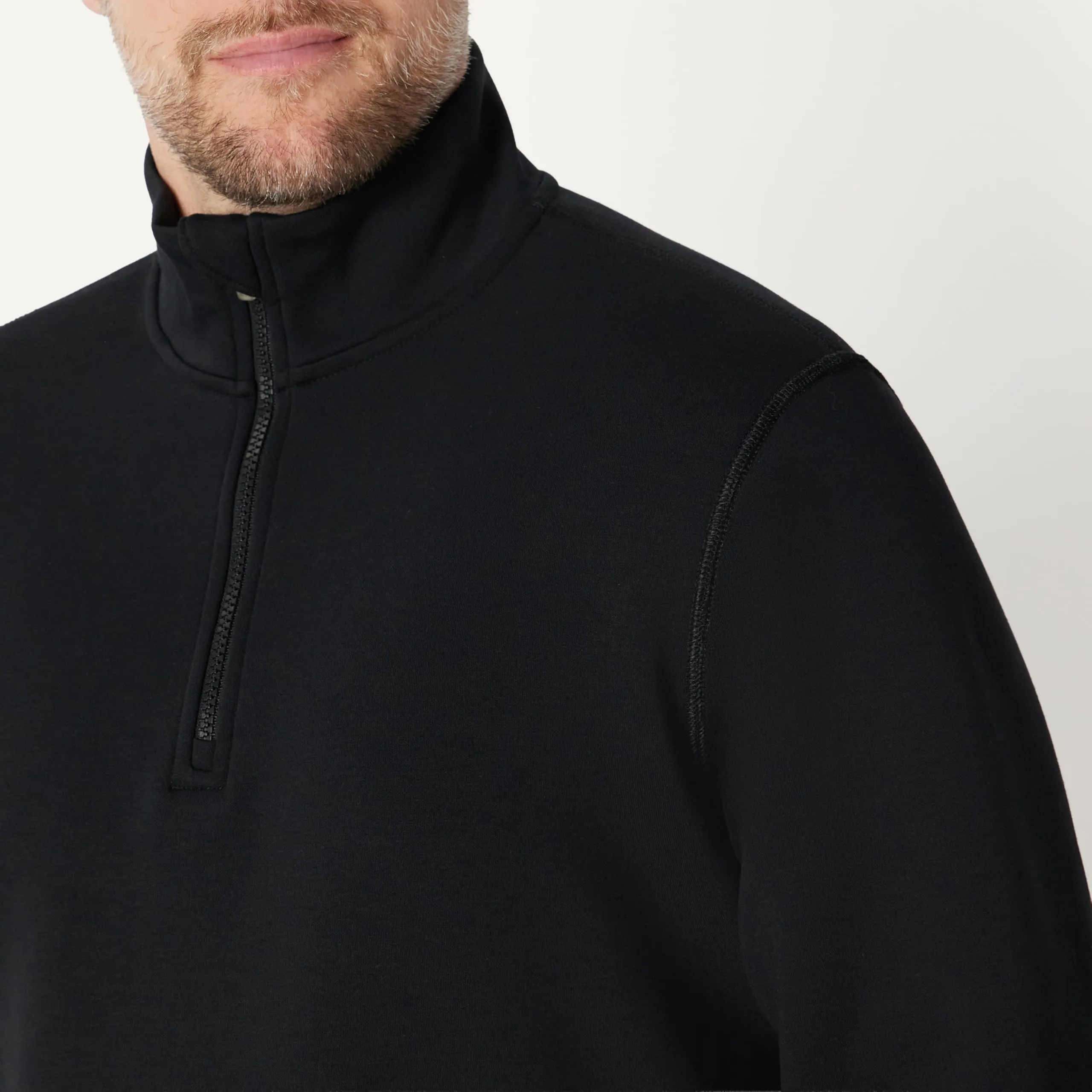 Amazon Essentials Felpa senza Cappuccio Stile Marinaio con Zip a 1/4 Uomo, Nero, XL - immagine 5