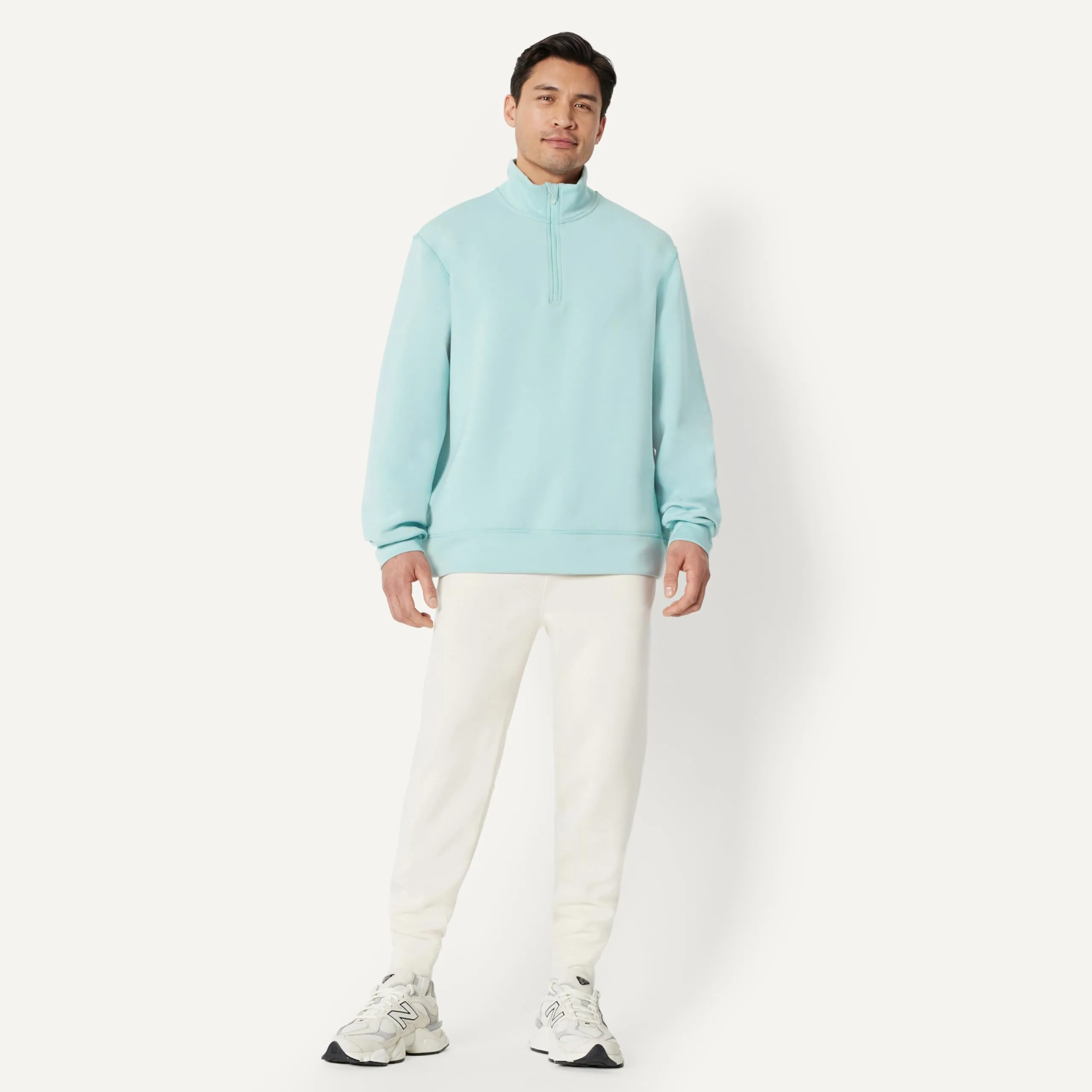 Amazon Essentials Felpa senza Cappuccio Stile Marinaio con Zip a 1/4 Uomo, Blu Chiaro, XXL - immagine 5