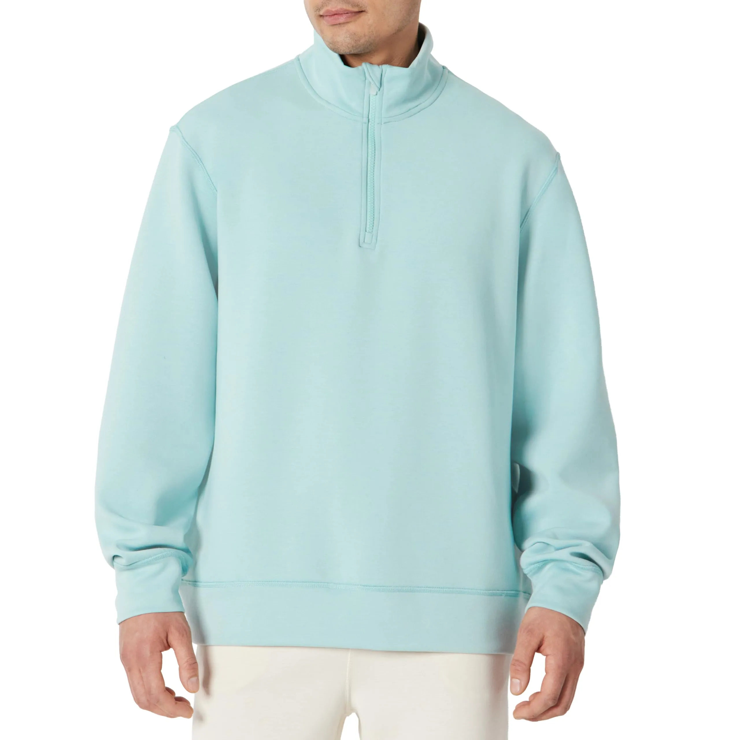 Amazon Essentials Active Felpa senza Cappuccio Stile Marinaio con Zip a 1/4, Blu Chiaro, XL - immagine 1