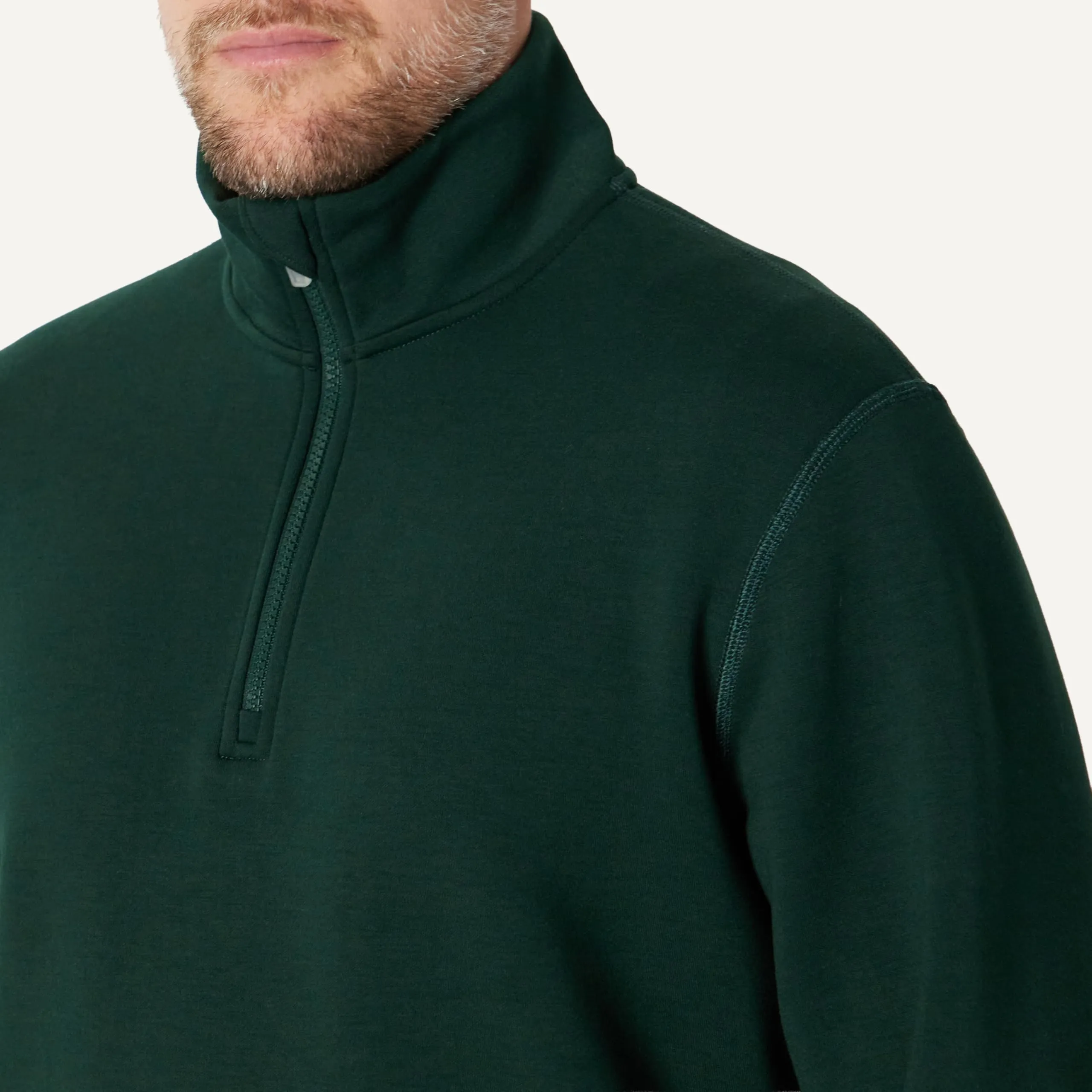 Amazon Essentials Felpa senza Cappuccio Stile Marinaio con Zip a 1/4 Uomo, Verde Scuro, XL - immagine 5
