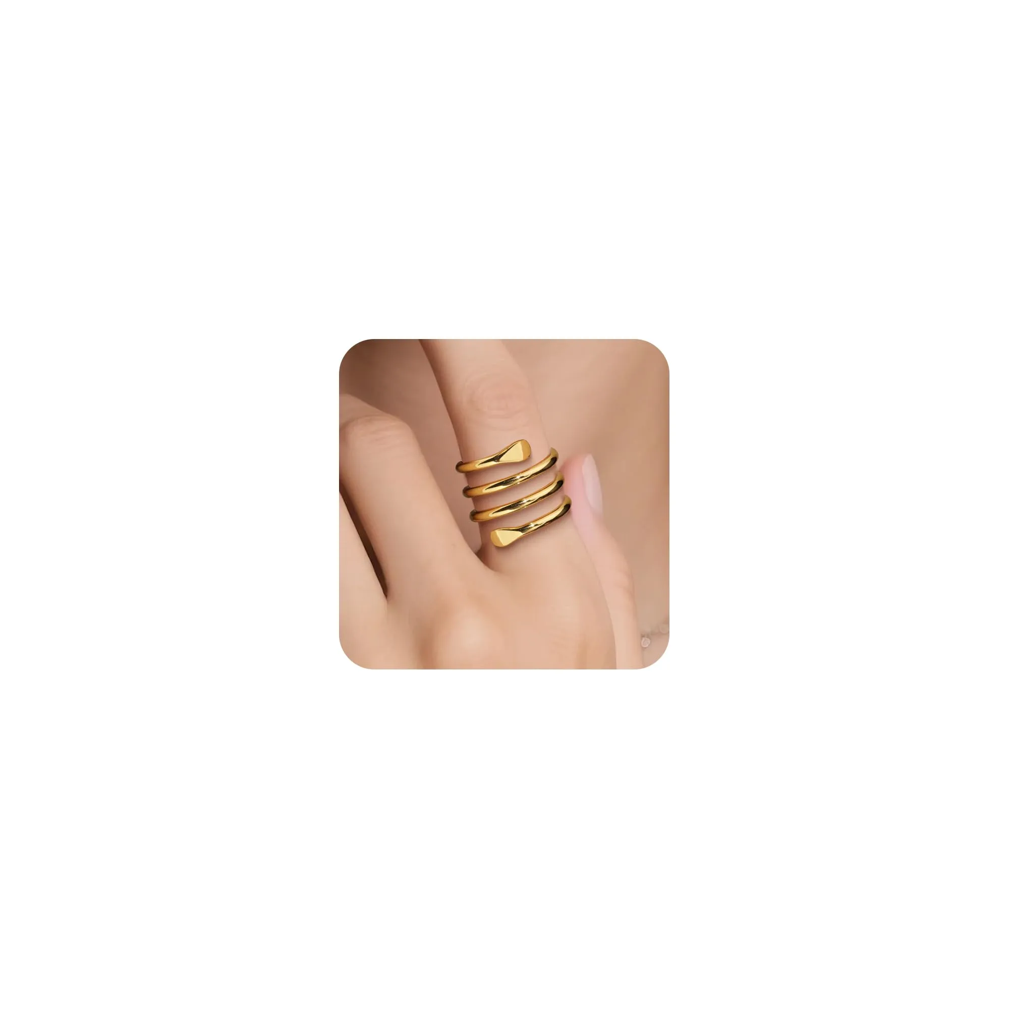ALEXCRAFT Anelli Donna Oro Regolabili Multi Fili - immagine 2