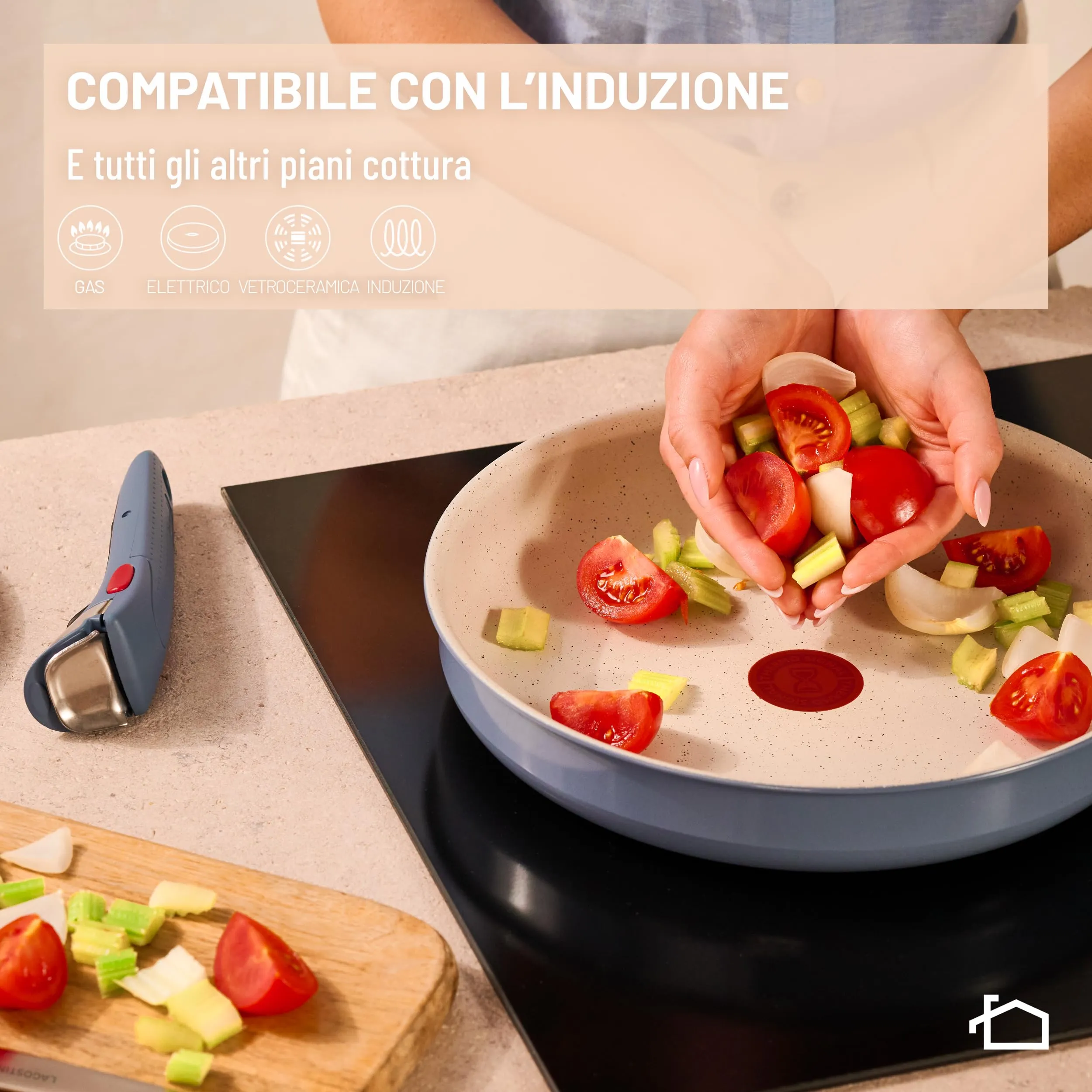 Lagostina Ingenio Pastel Set Padelle Antiaderenti 4 Pezzi, Color Nettuno - immagine 8