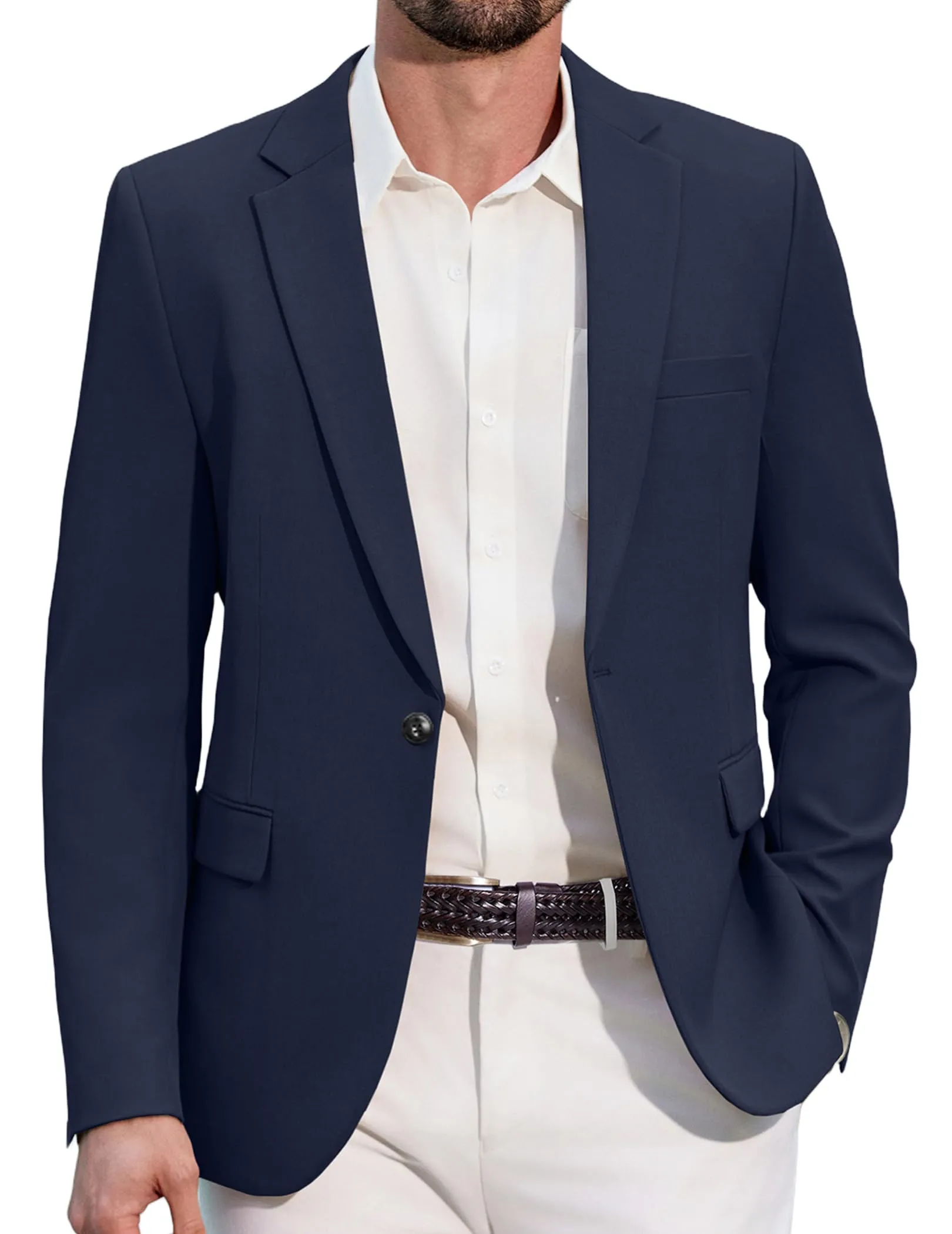 COOFANDY Giacca Blazer Sportiva Casual da Uomo, Blu Scuro, S - immagine 1