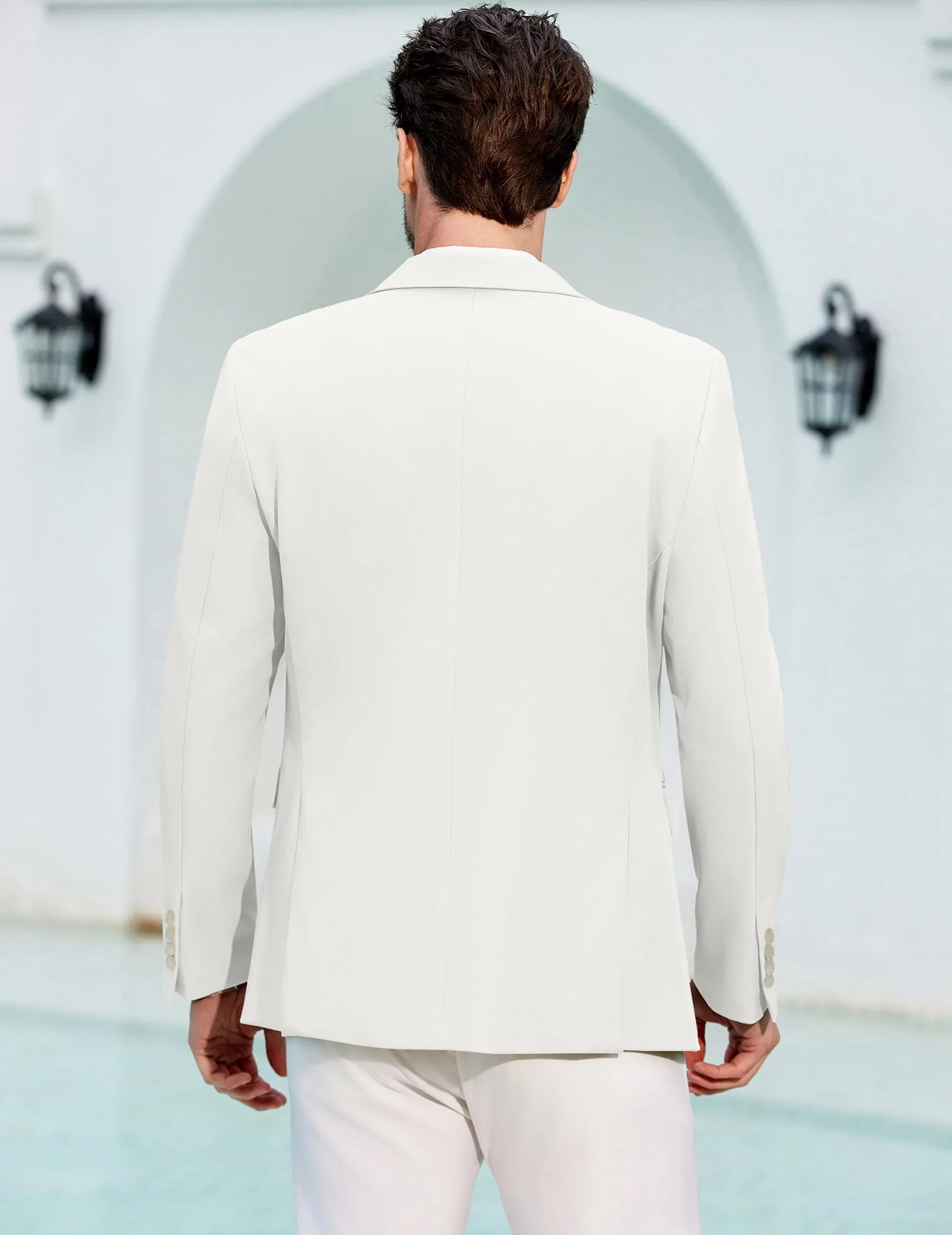 COOFANDY Giacca Blazer Sportiva Casual da Uomo, Bianco, XL - immagine 3