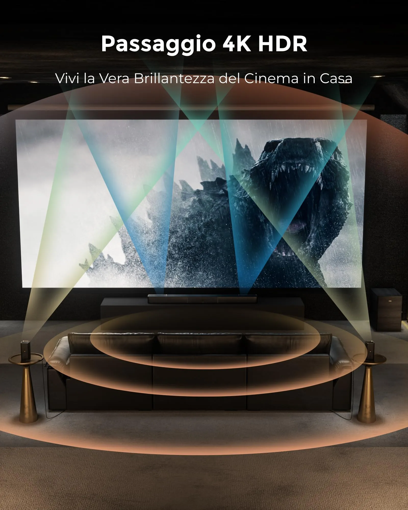 ULTIMEA Skywave X70 Soundbar 7.1.4 Canali Dolby Atmos, 980W, Subwoofer Wireless 10", Amplificatore GaN, Pass-through HDR 4K - immagine 10