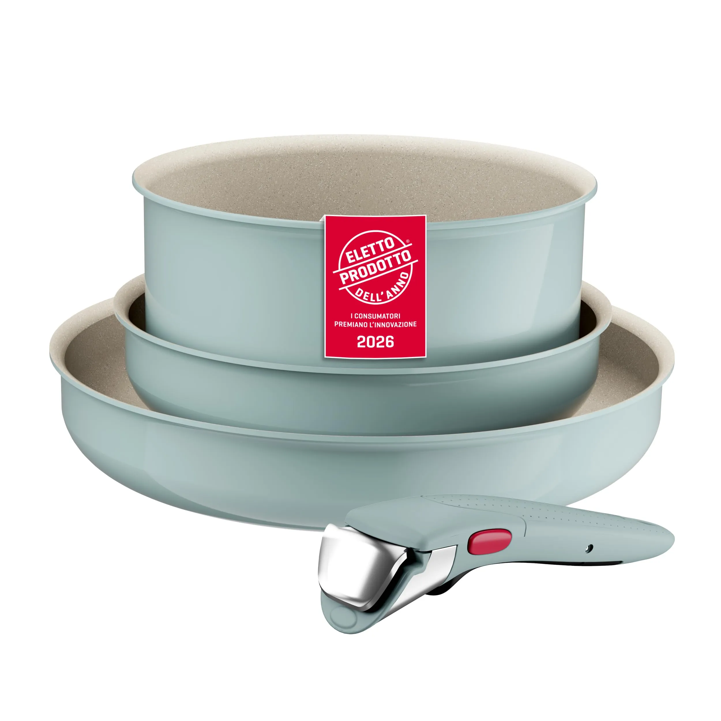 Lagostina Ingenio Pastel Set Padelle Antiaderenti 4 Pezzi, Color Salvia - immagine 1