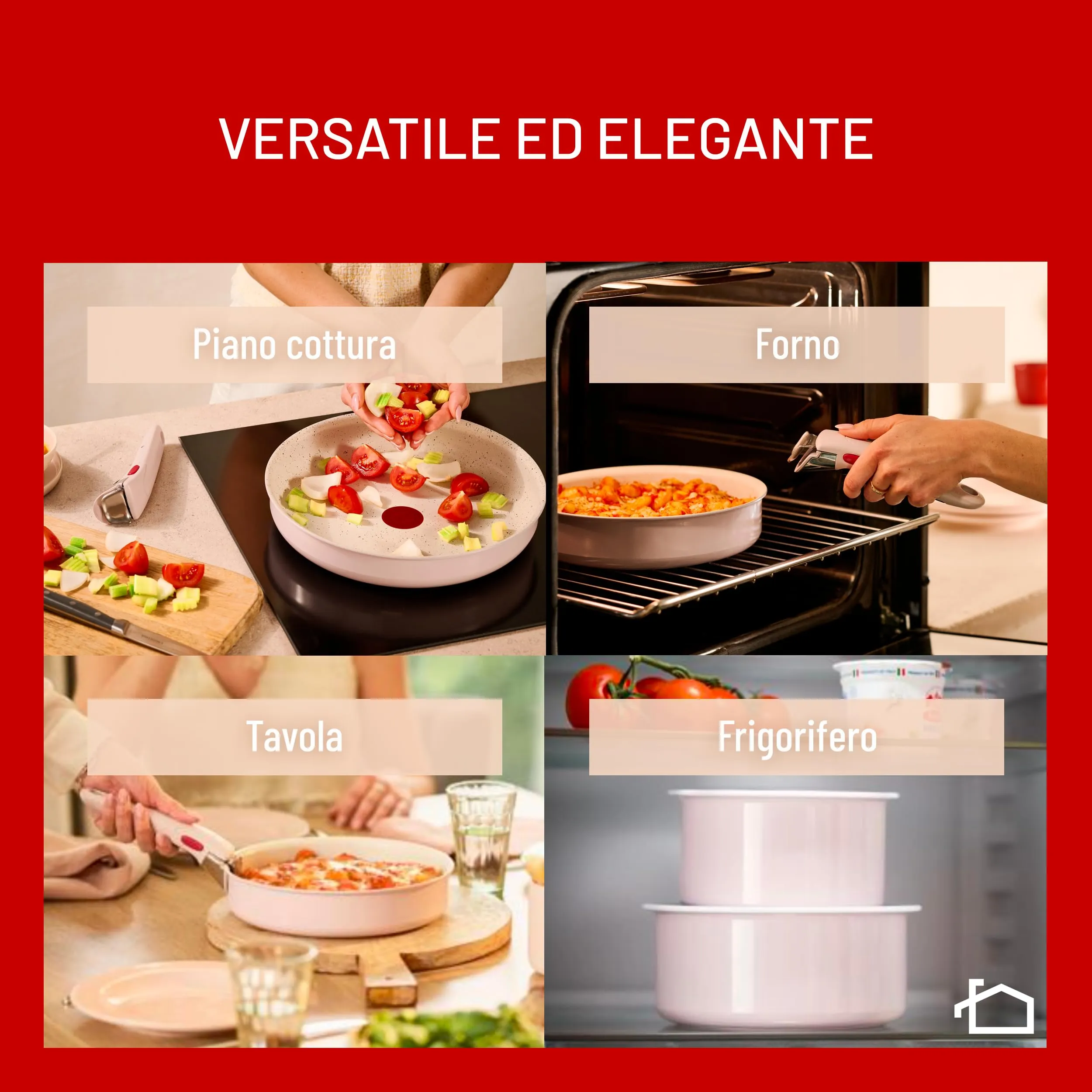Lagostina Ingenio Pastel Set Padelle Antiaderenti 11 Pezzi, Rosa - immagine 3