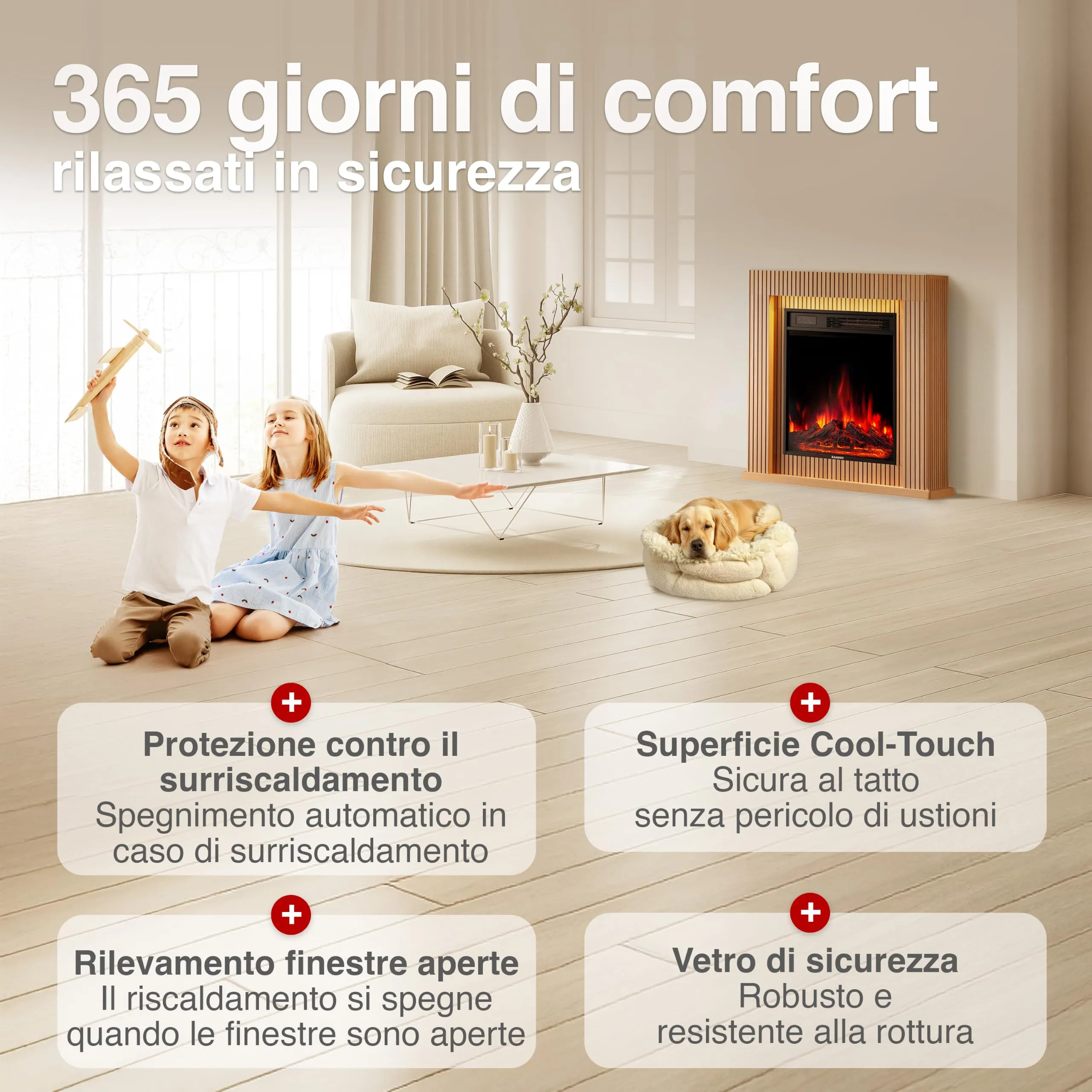 KAMINIO Matti Modern 32 Camino Elettrico da Appoggio - immagine 5