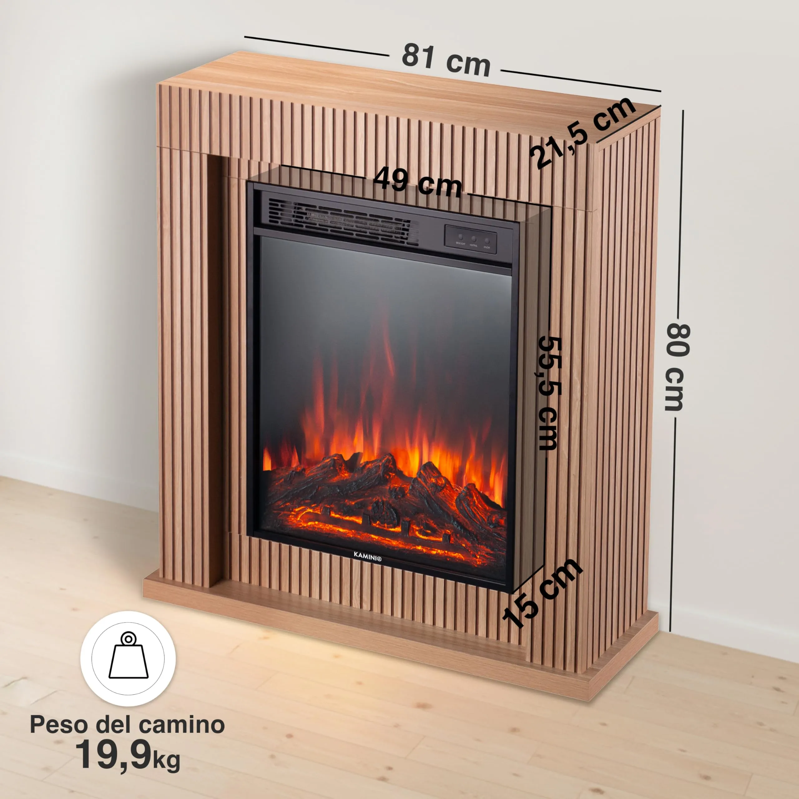 KAMINIO Matti Modern 32 Camino Elettrico da Appoggio - immagine 6