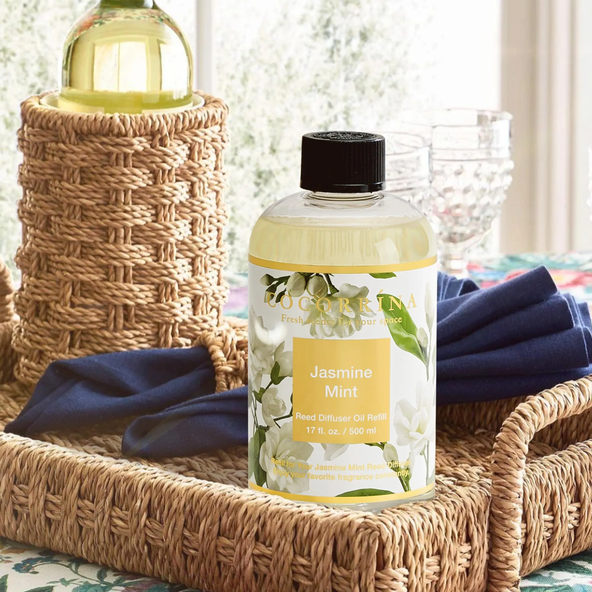 COCORRÍNA Ricarica Diffusore Ambiente Jasmine & Mint, 500ml con 8 Bastoncini - immagine 4