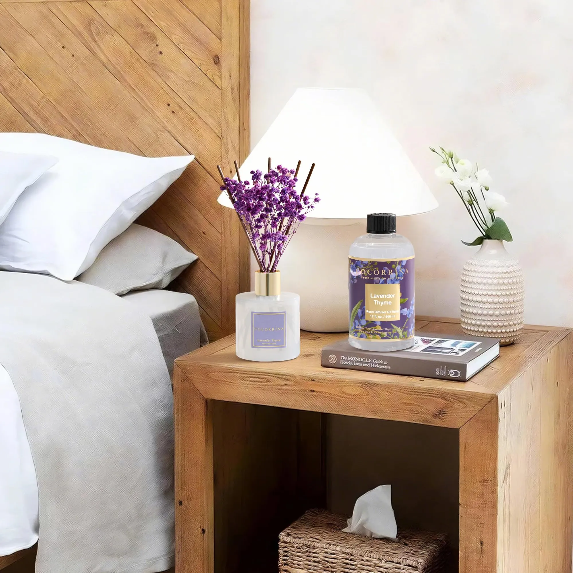 COCORRÍNA Ricarica Diffusore Ambiente Lavender Thyme, 500ml con 8 Bastoncini - immagine 6