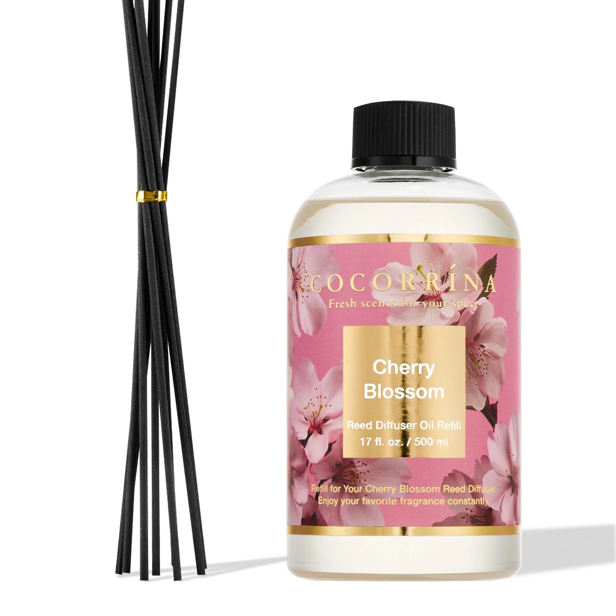 COCORRÍNA Ricarica Diffusore Ambiente, Cherry Blossom, 500ml con 8 Bastoncini - immagine 1