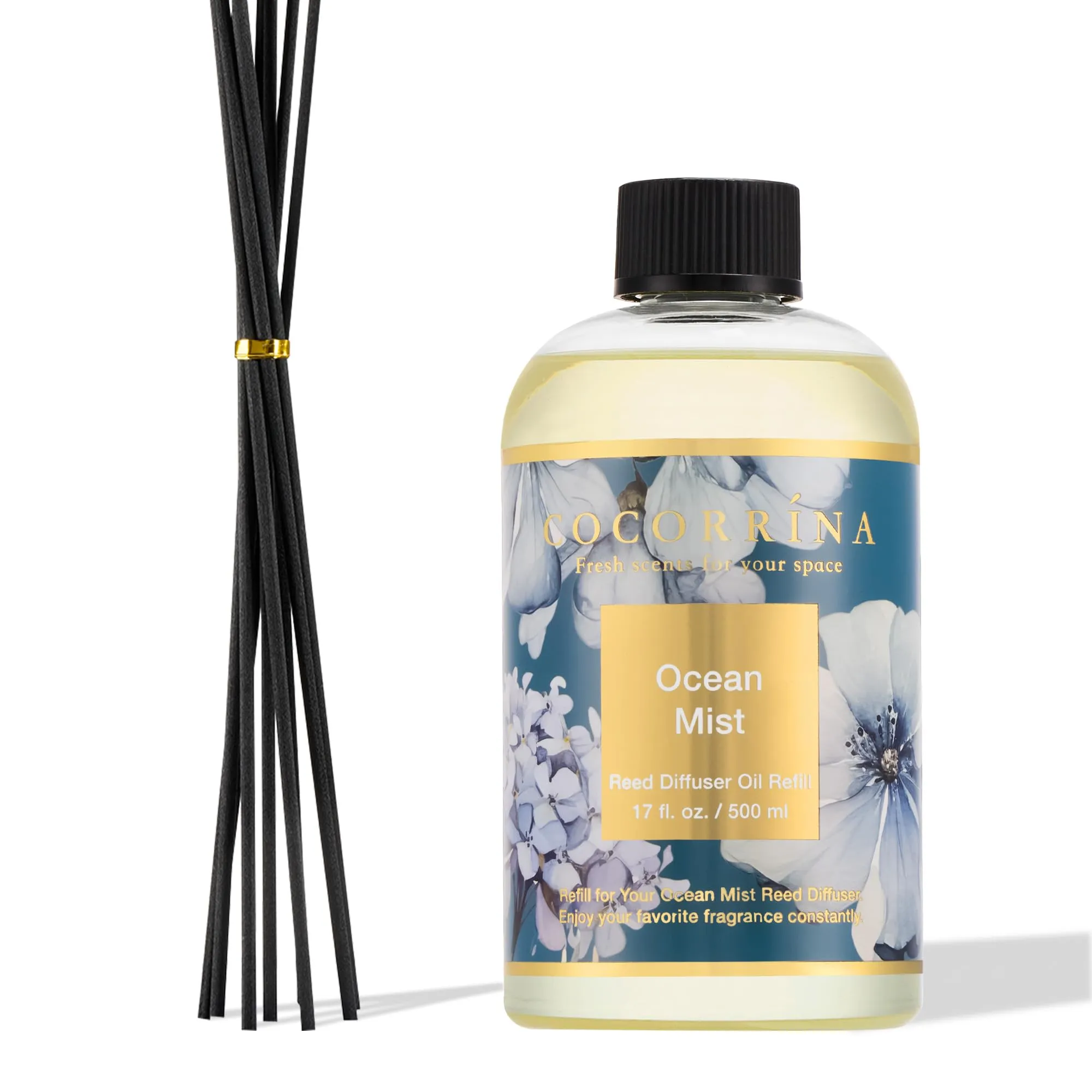COCORRÍNA Ricarica Diffusore Ambiente Ocean Mist, 500ml con 8 Bastoncini - immagine 1