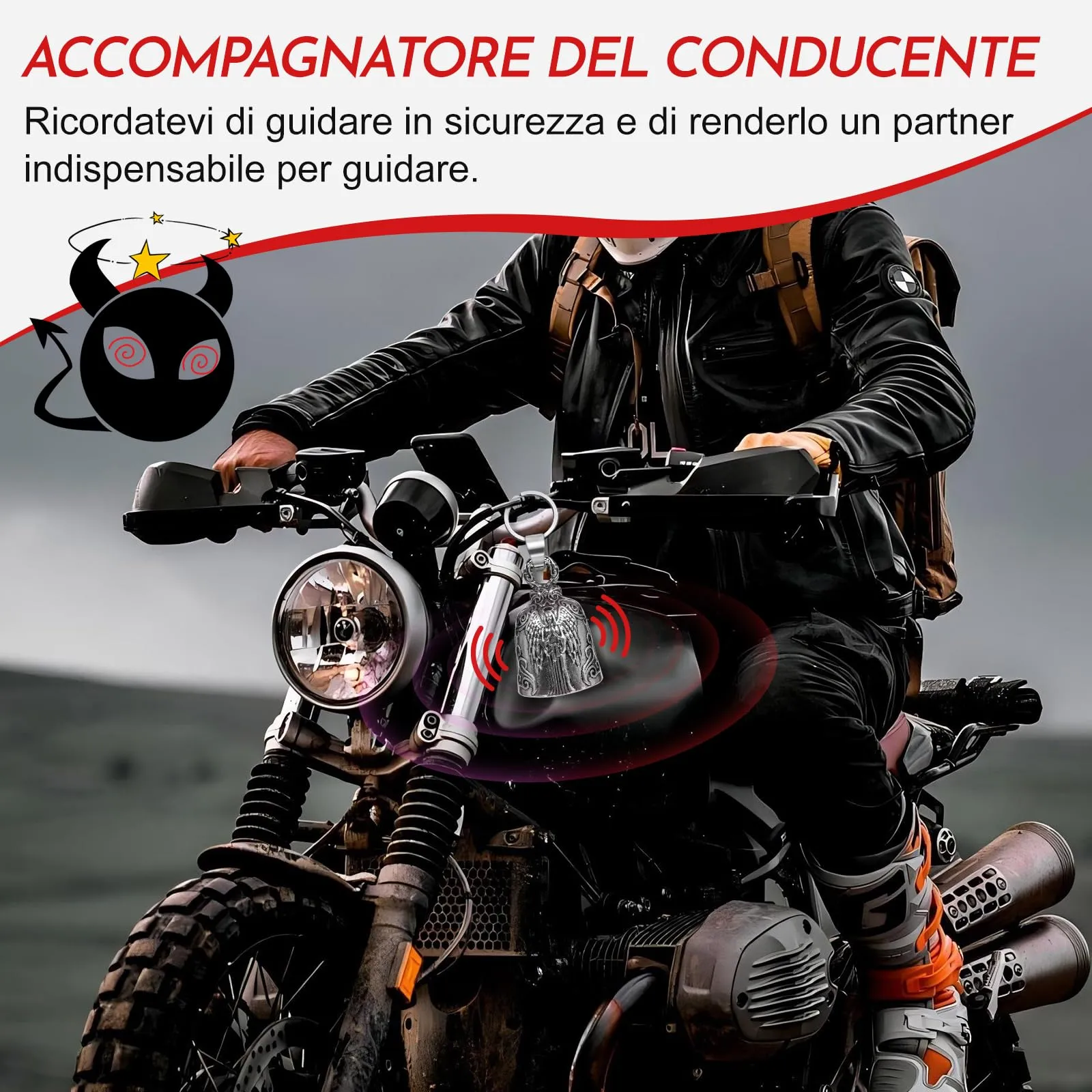 KufaerBeam Guardian Bell Campanella Portafortuna per Moto, Biciclette e Auto - immagine 6