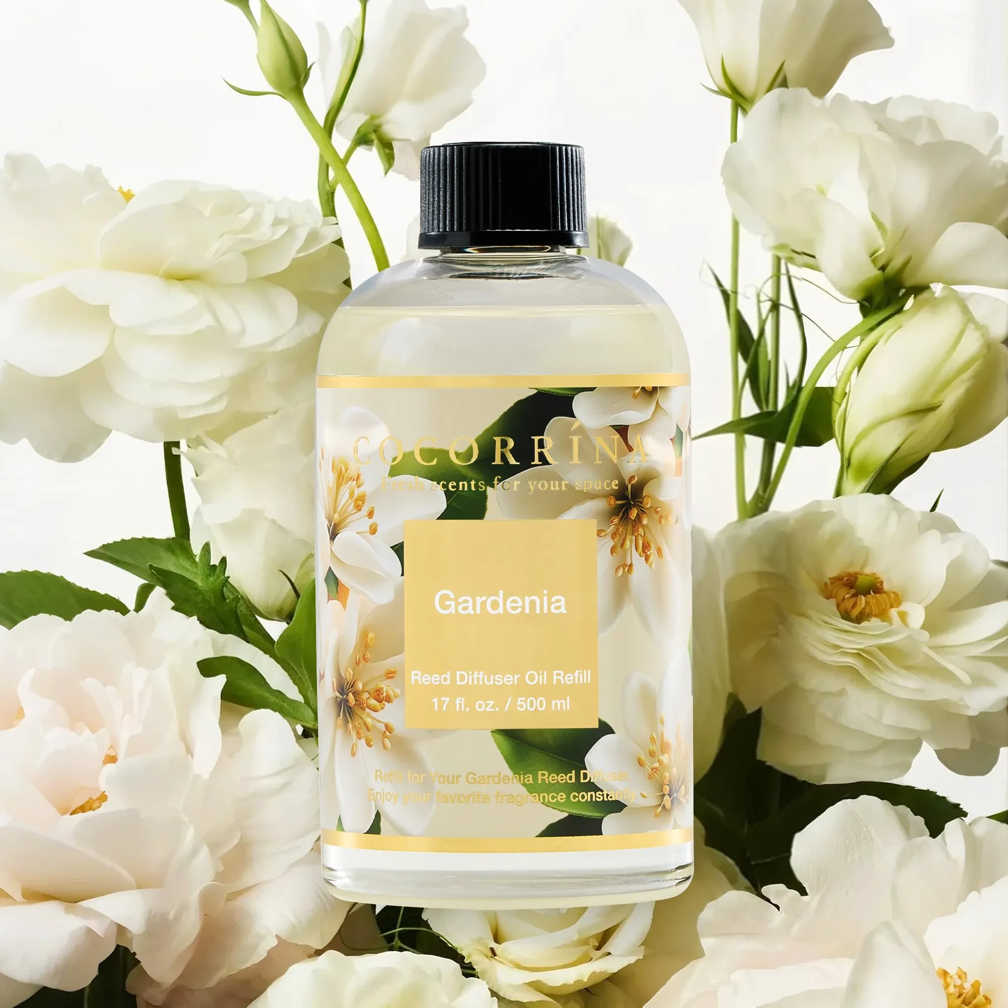 COCORRÍNA Ricarica Diffusore Ambiente Gardenia, 500ml con 8 Bastoncini - immagine 6