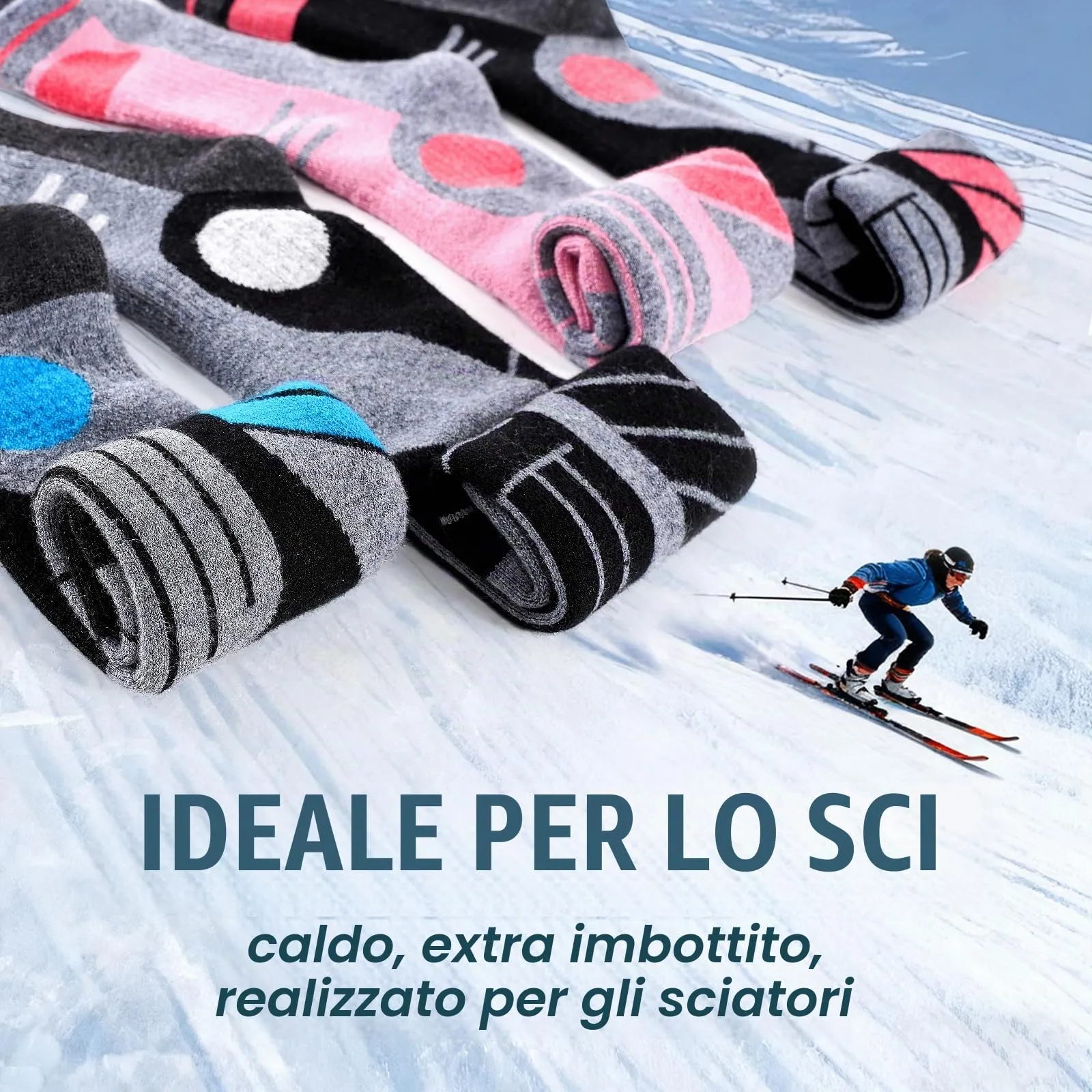 SukModen Calzini da Sci in Lana di Merino per Signore e Signori, 2 Paia - immagine 8