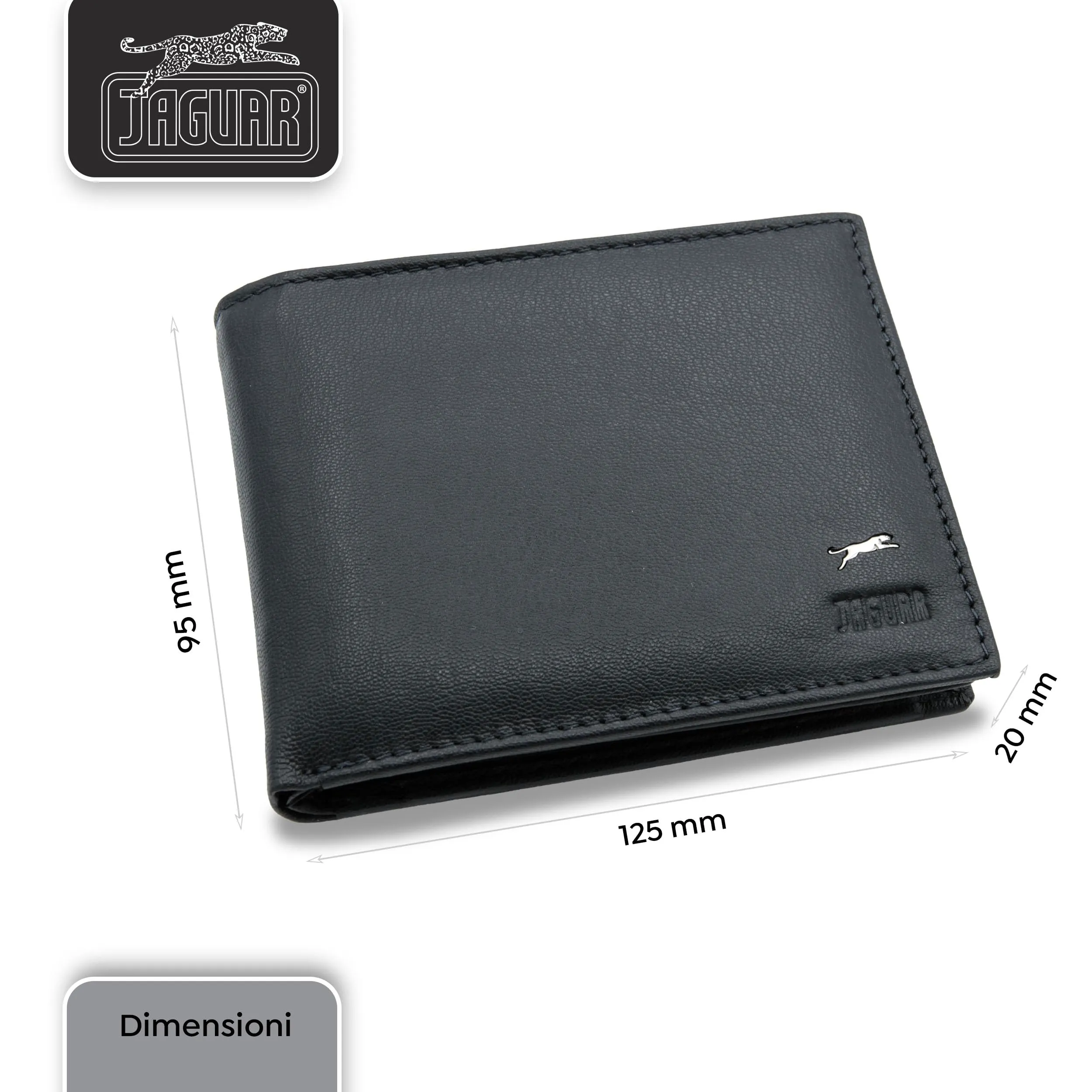 Jaguar Portafoglio Uomo in Pelle Vera Nero - immagine 3