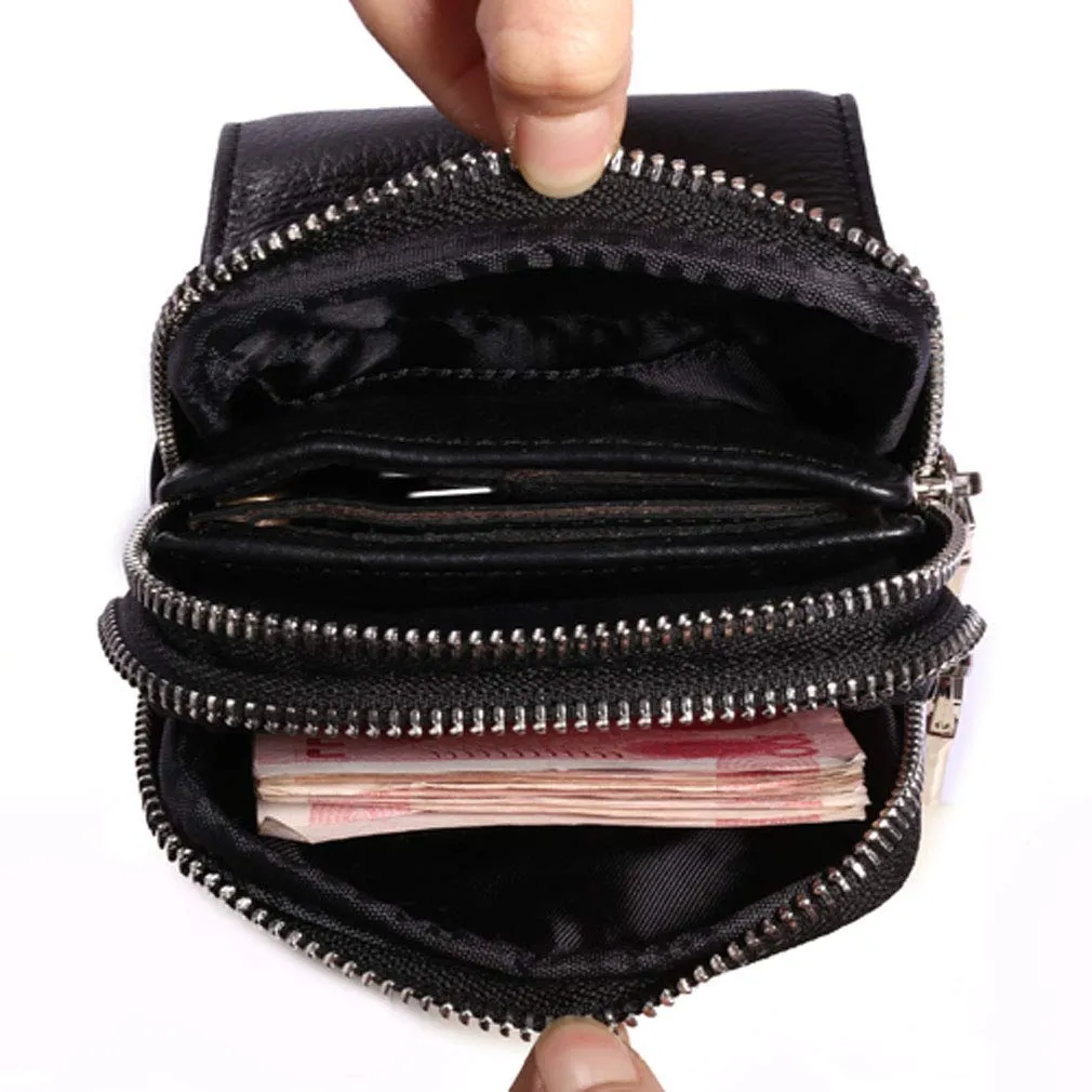 Xieben Marsupio Borsello in Pelle da Cintura per Smartphone e Portafoglio per Uomo - immagine 5