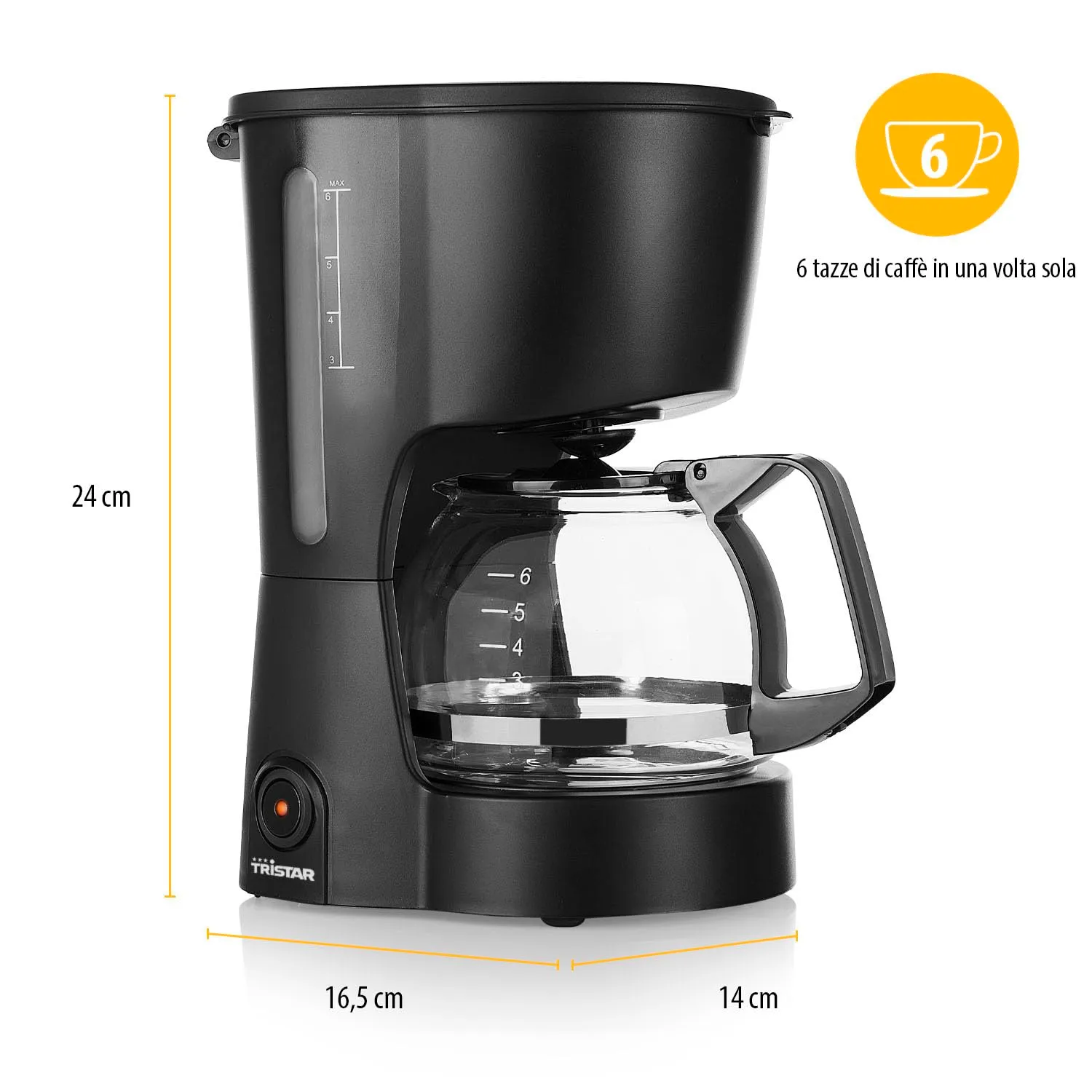 Tristar Macchina da Caffè 600W, 6 Tazze, CM-1246 - immagine 2
