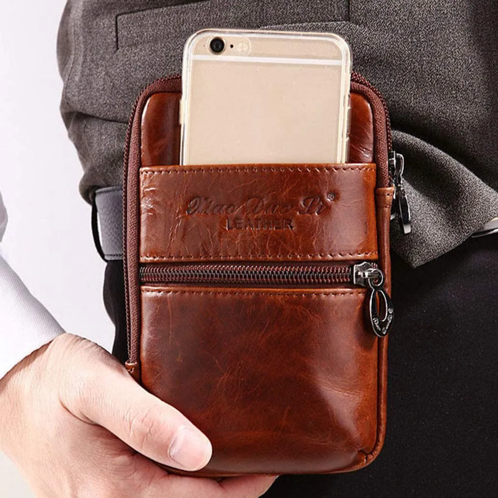 Xieben Borsa da cintura in pelle per cellulare, Colore Caffè - immagine 6