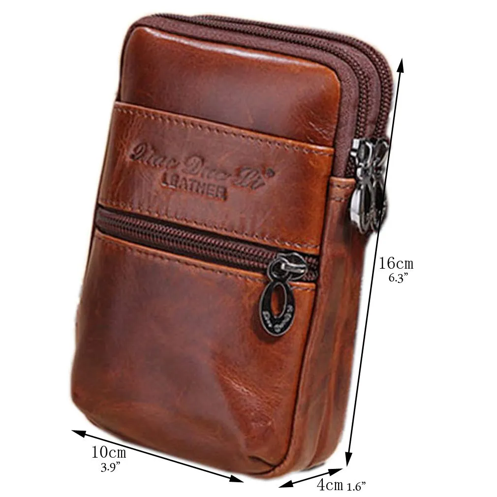 Xieben Borsa da cintura in pelle per cellulare, Colore Caffè - immagine 7