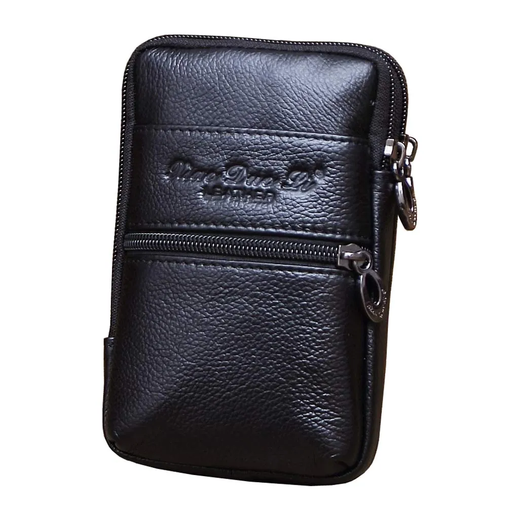 Xieben Borsa da cintura in pelle per cellulare, Nero - immagine 1