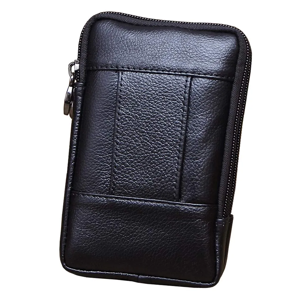 Xieben Borsa da cintura in pelle per cellulare, Nero - immagine 3
