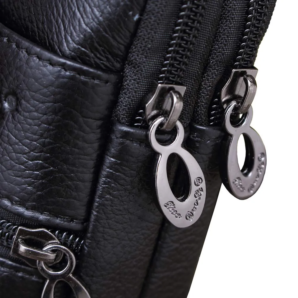 Xieben Borsa da cintura in pelle per cellulare, Nero - immagine 5