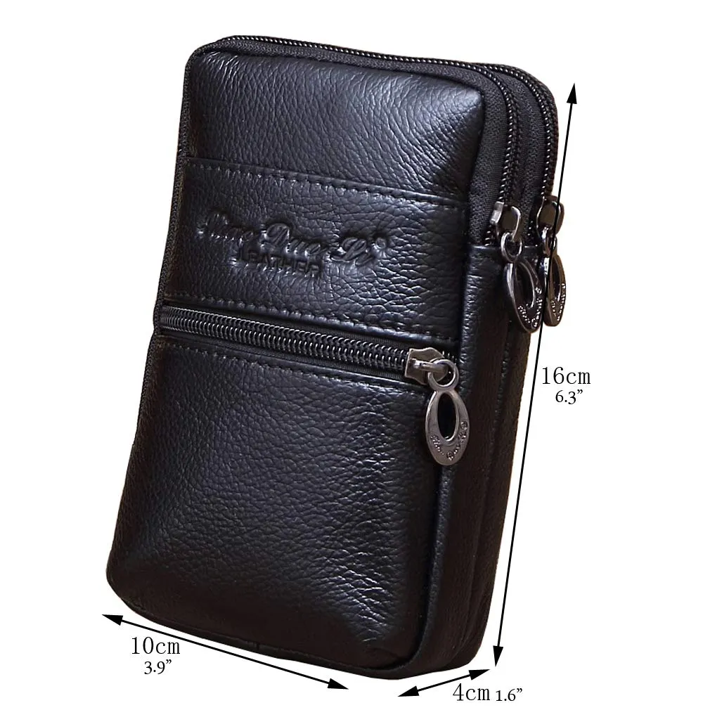 Xieben Borsa da cintura in pelle per cellulare, Nero - immagine 7
