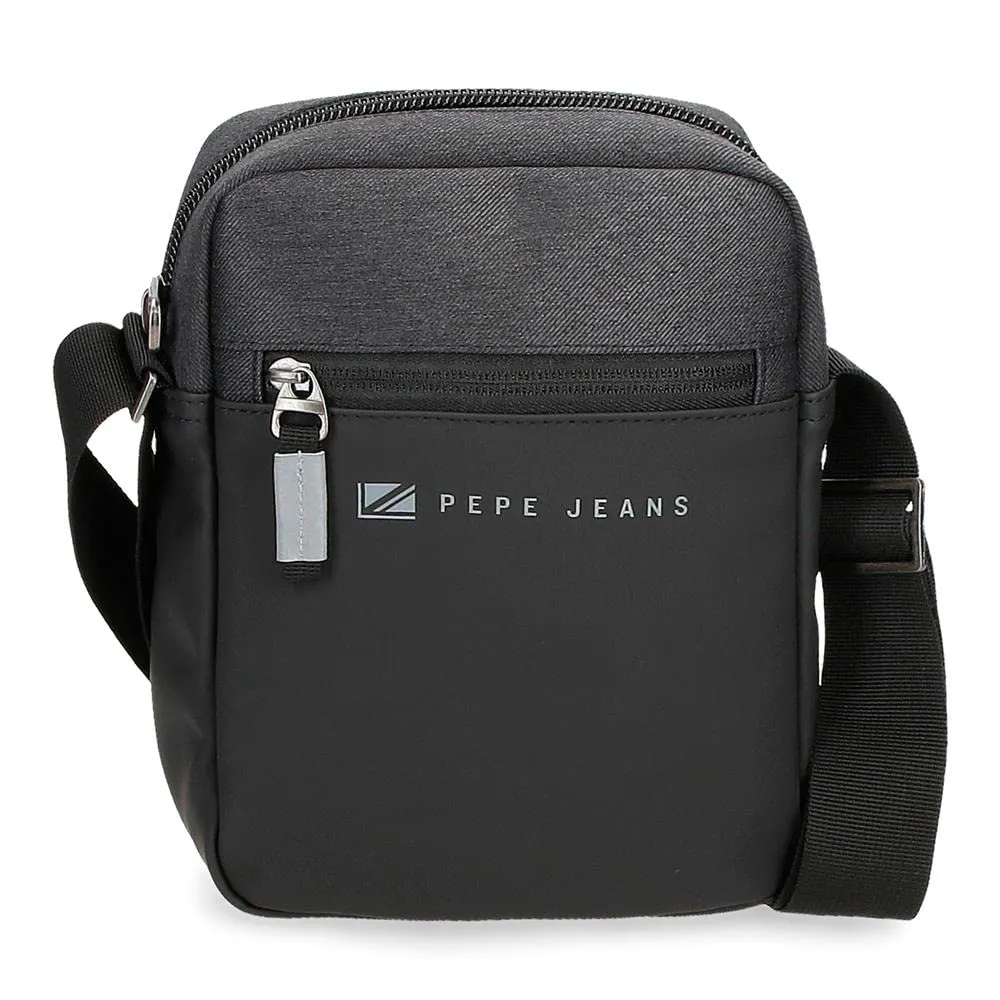 Pepe Jeans Jarvis Tracolla Nero, 17 x 22 x 6 cm, Poliestere e Finta Pelle - immagine 1