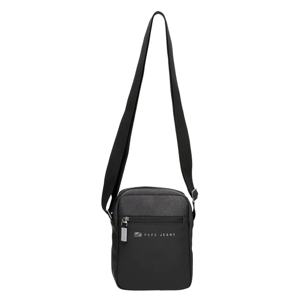 Pepe Jeans Jarvis Tracolla Nero, 17 x 22 x 6 cm, Poliestere e Finta Pelle - immagine 5
