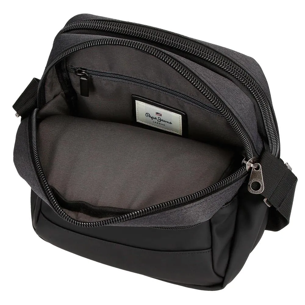 Pepe Jeans Jarvis Tracolla Porta Tablet Nero, Poliestere e Finta Pelle, 22x27x8 cm - immagine 6