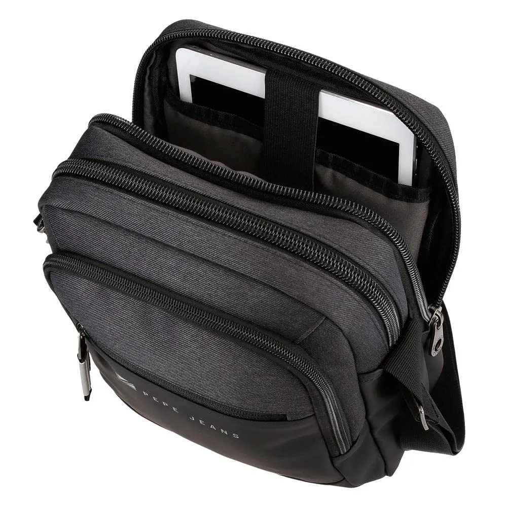 Pepe Jeans Jarvis Tracolla Porta Tablet Nero, Poliestere e Finta Pelle, 22x27x8 cm - immagine 7