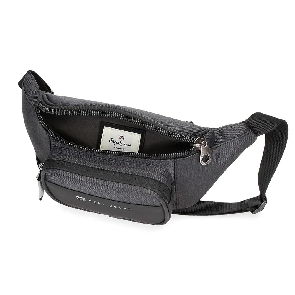 Pepe Jeans Jarvis Marsupio Nero, Poliestere e Finta Pelle, 30 x 13 x 5,5 cm - immagine 2