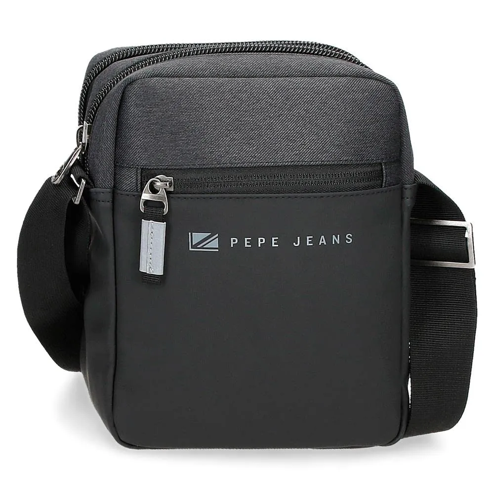 Pepe Jeans Jarvis Messenger Bag for Men, Black, 17x22x7 cm - immagine 1