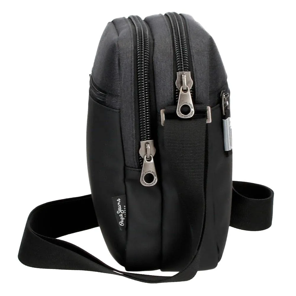 Pepe Jeans Jarvis Messenger Bag for Men, Black, 17x22x7 cm - immagine 2