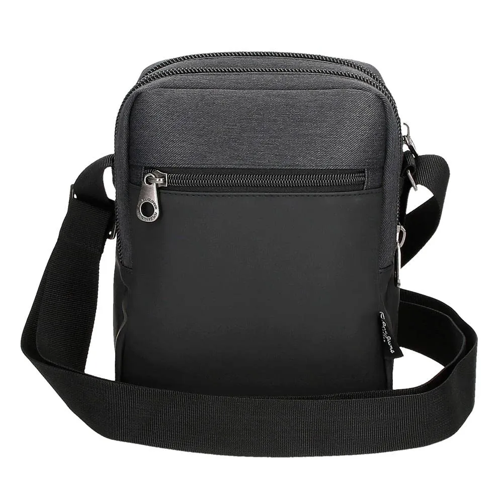 Pepe Jeans Jarvis Messenger Bag for Men, Black, 17x22x7 cm - immagine 3